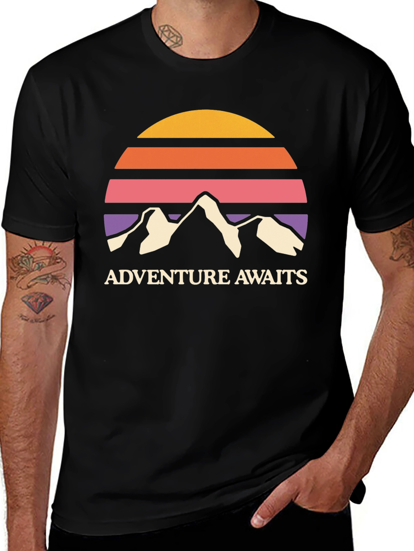 Adventure Awaits Retro Mountain T-Shirt