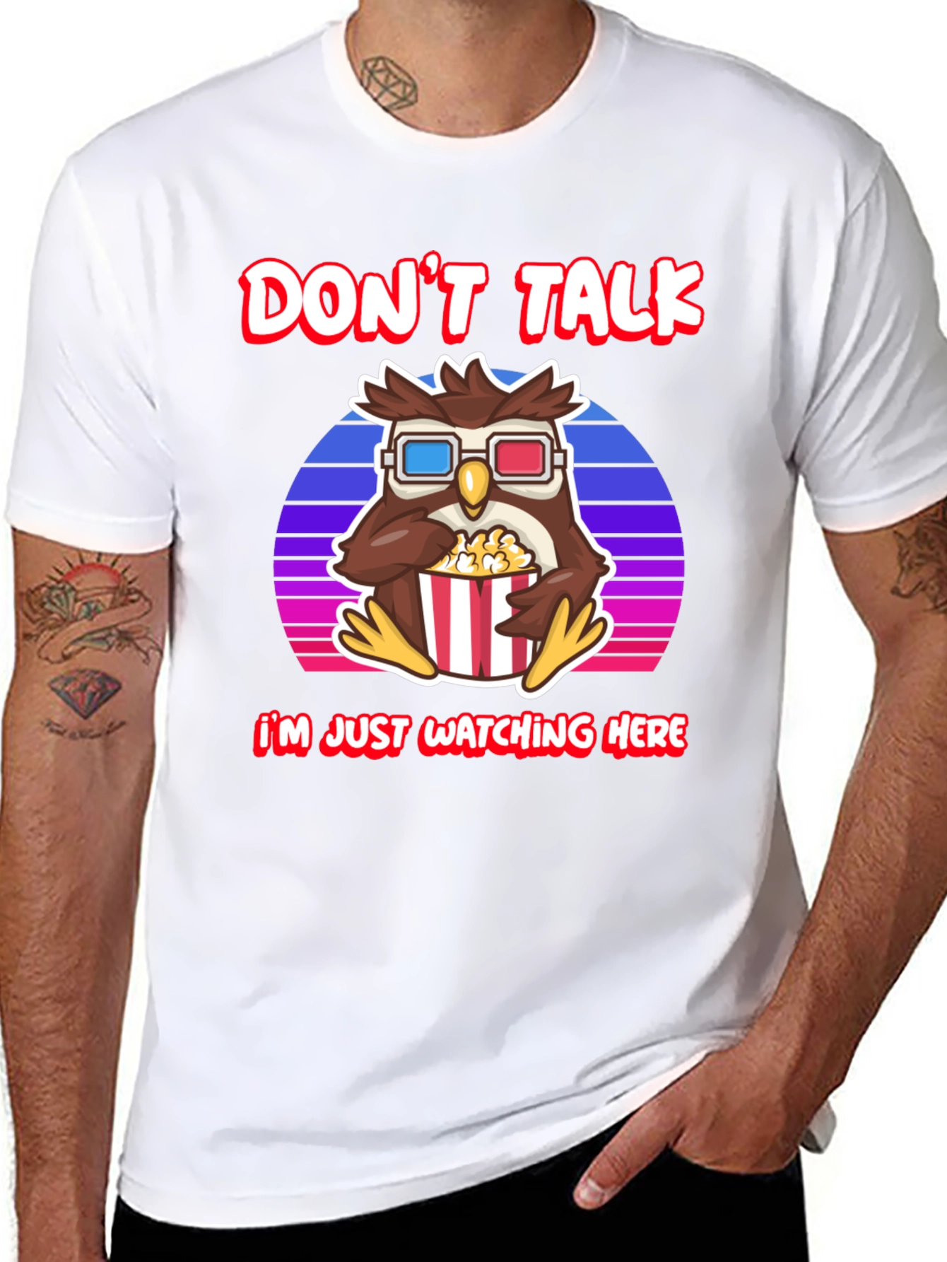 Dont Talk Watching Here Owl T-Shirt