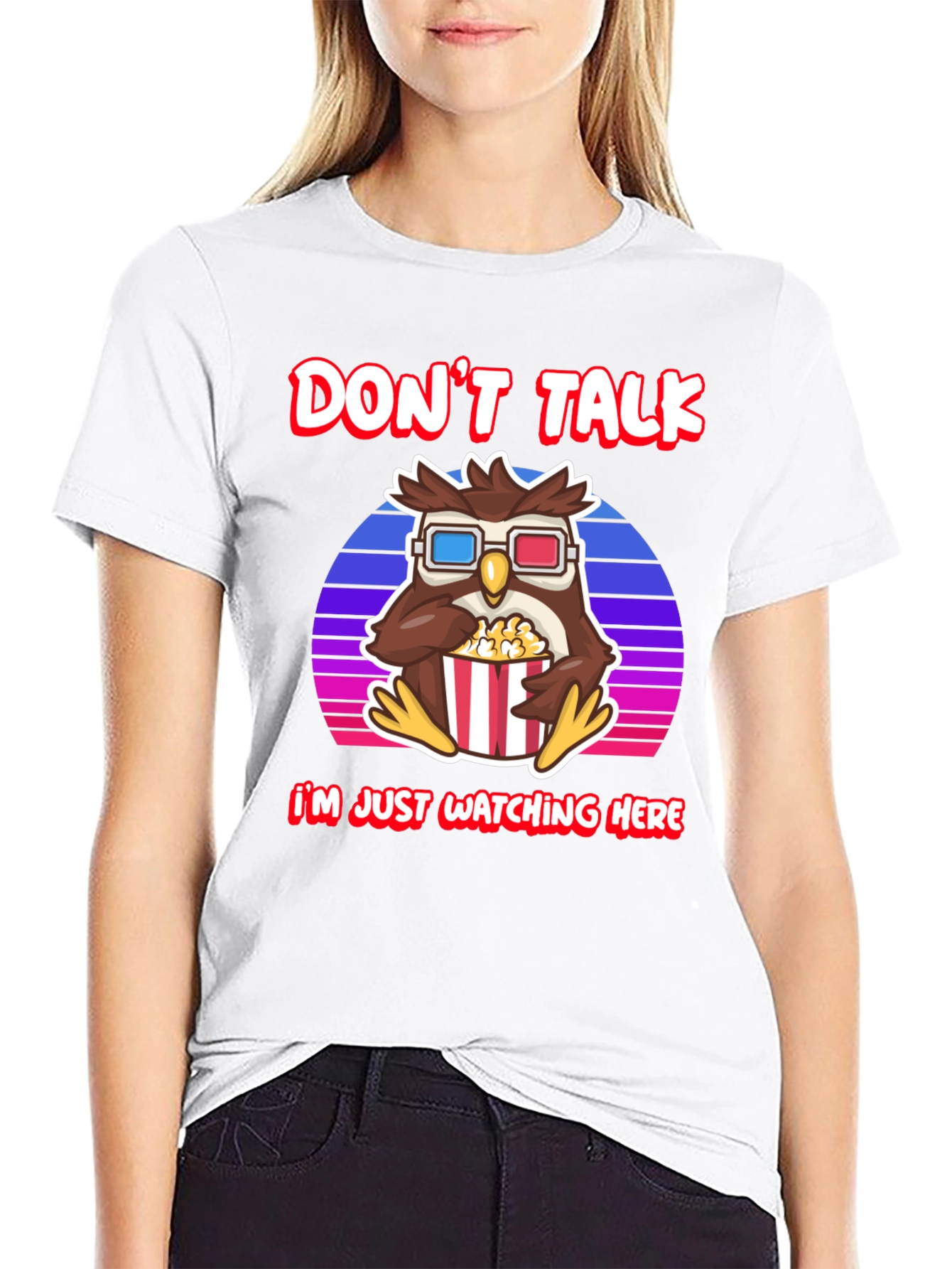 Dont Talk Watching Here Owl T-Shirt