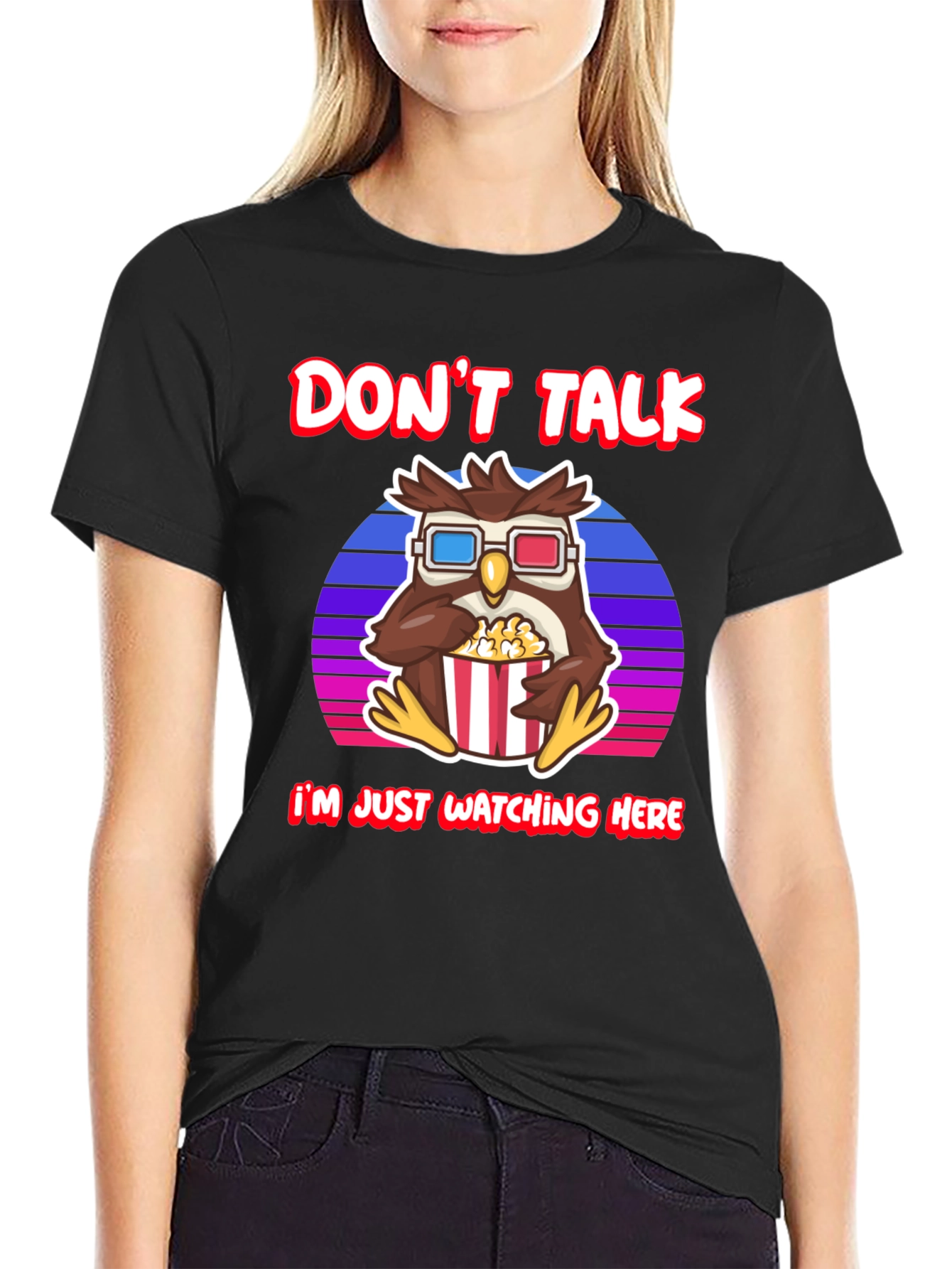 Dont Talk Watching Here Owl T-Shirt