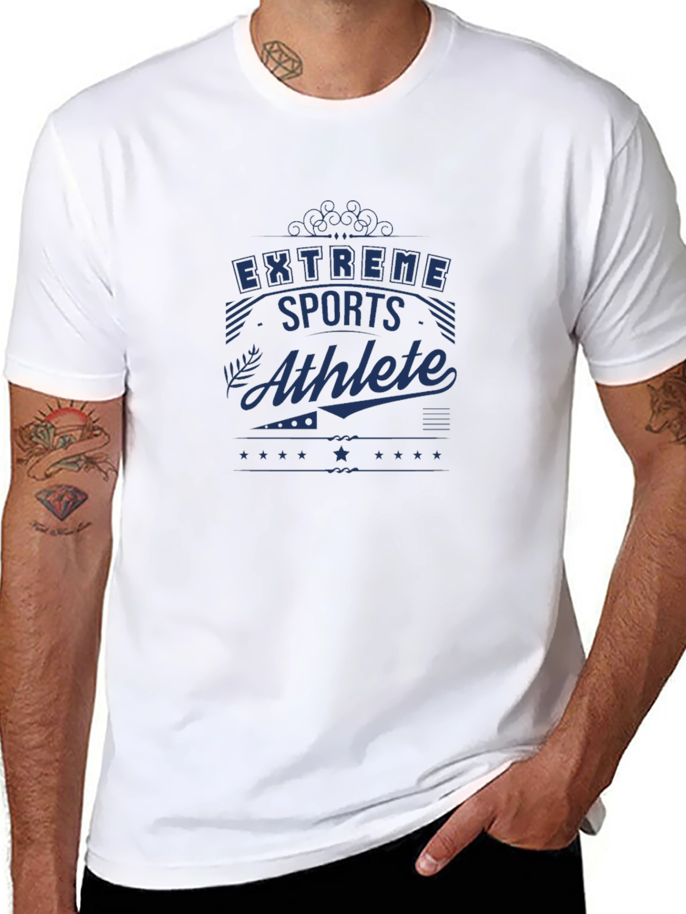 Extreme Sports Athlete Black Graphic T-Shirt