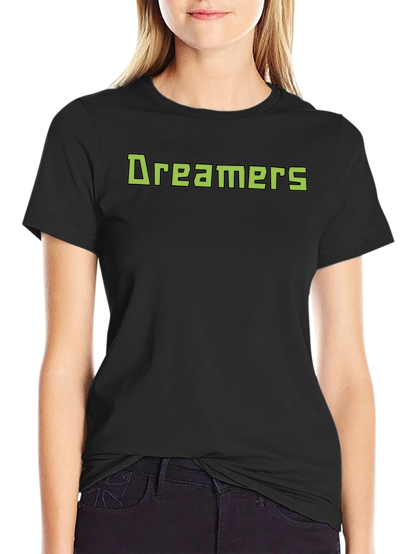 Dreamers Graphic T-Shirt - Black Casual Tee