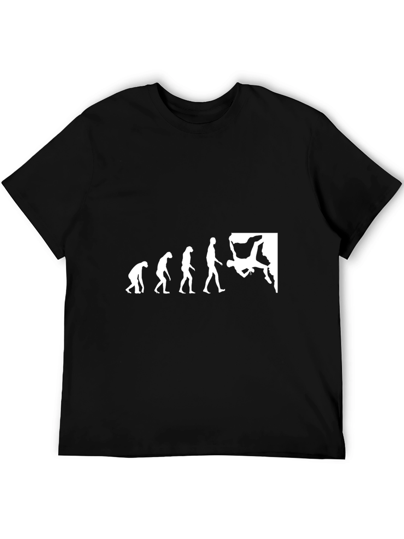 Climbing Evolution Graphic Tee - Black Cotton