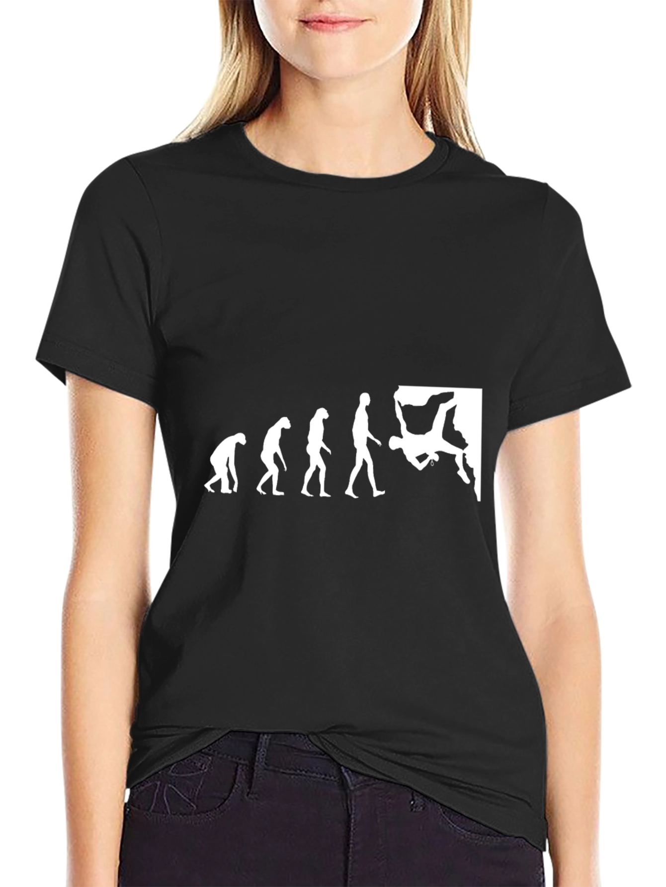 Climbing Evolution Graphic Tee - Black Cotton