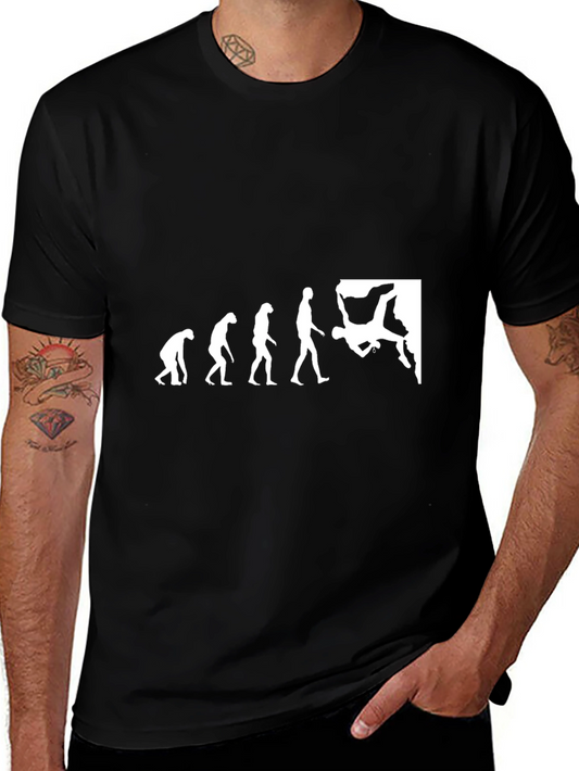 Climbing Evolution Graphic Tee - Black Cotton