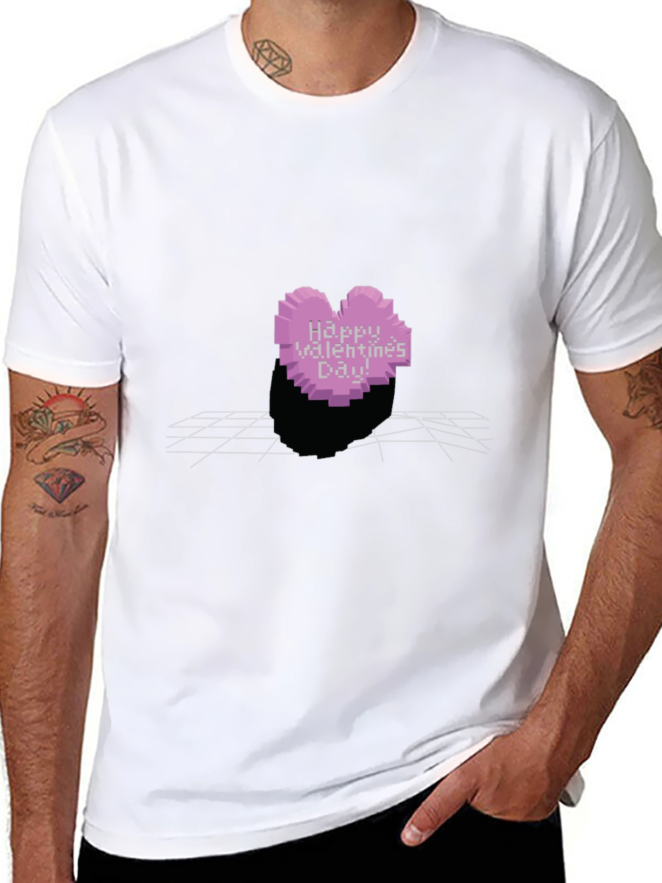 Pixel Heart Valentines Day T-Shirt