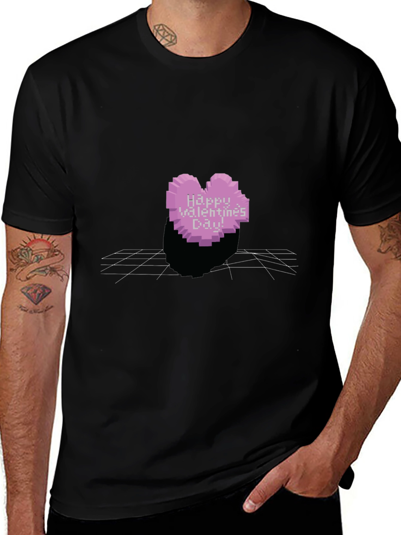 Pixel Heart Valentines Day T-Shirt