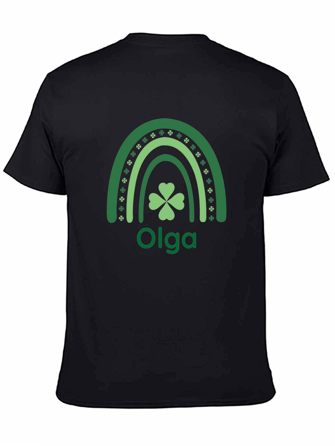 Personalized St. Patricks Day Olga Rainbow Shamrock T-Shirt
