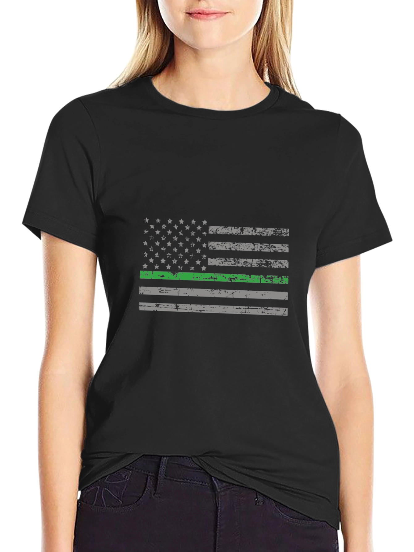 Thin Green Line Flag Graphic Tee