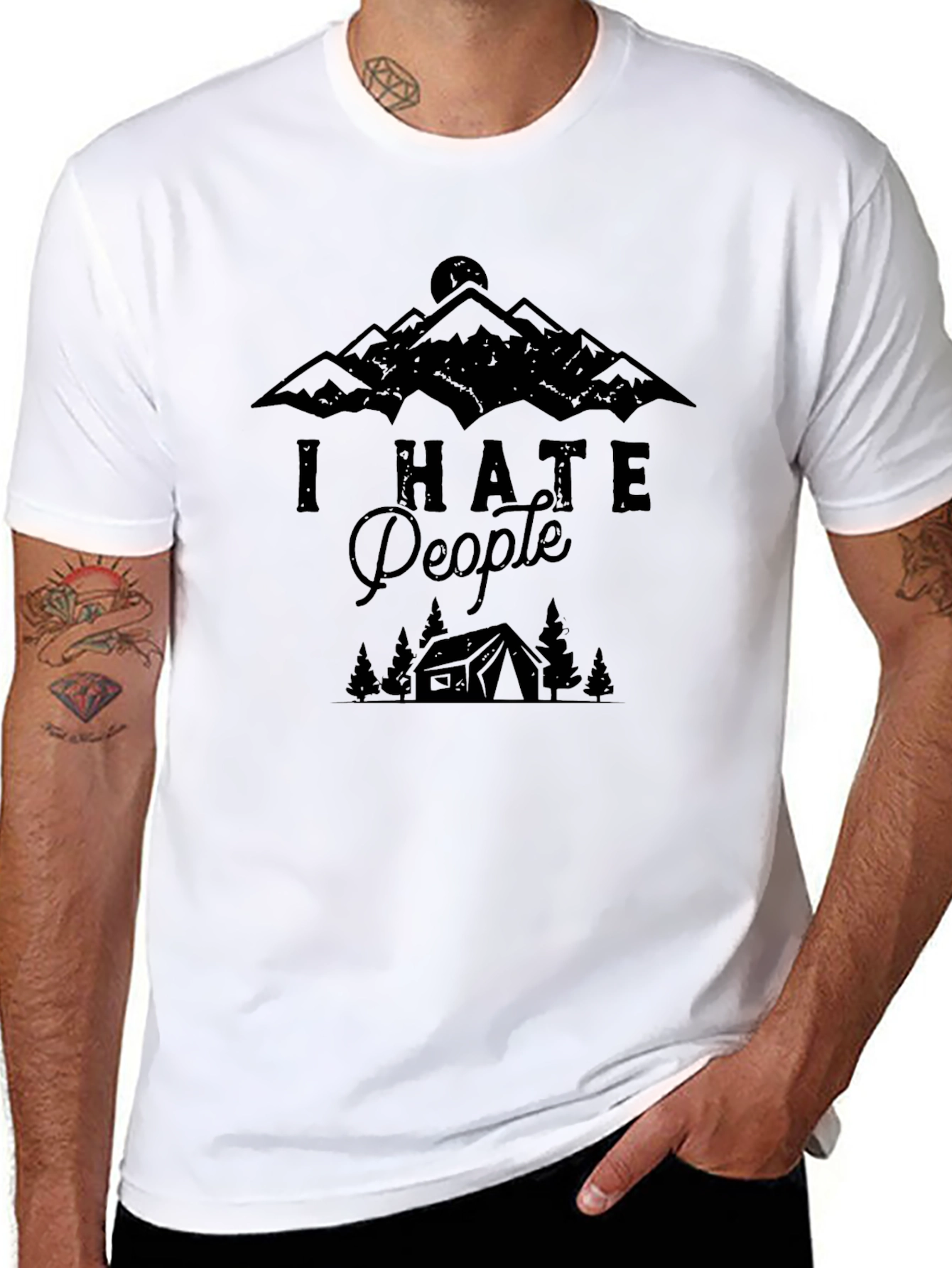 I Hate People Camping T-Shirt - Mountain Graphic Tee