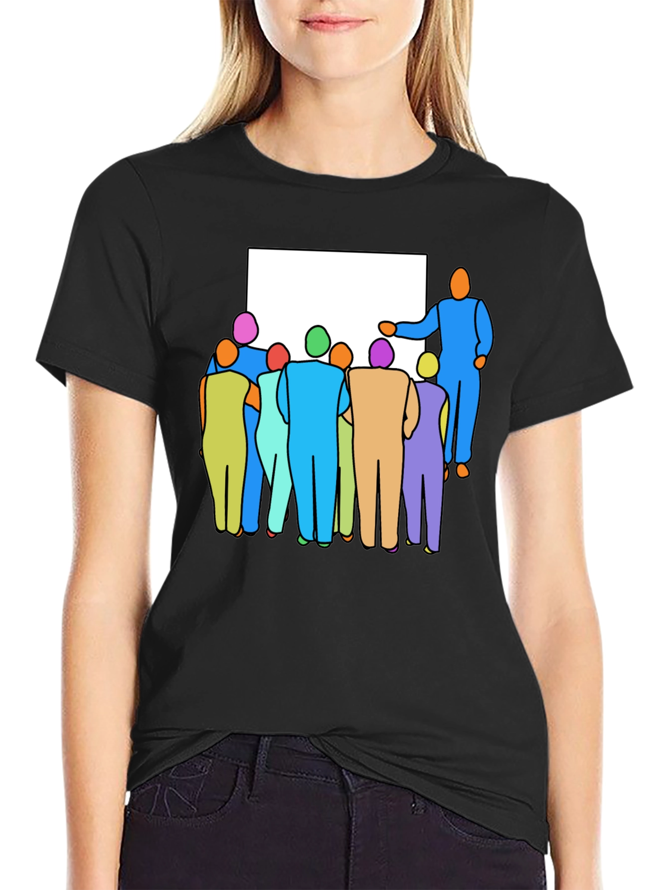Abstract Crowd Graphic Print Tee