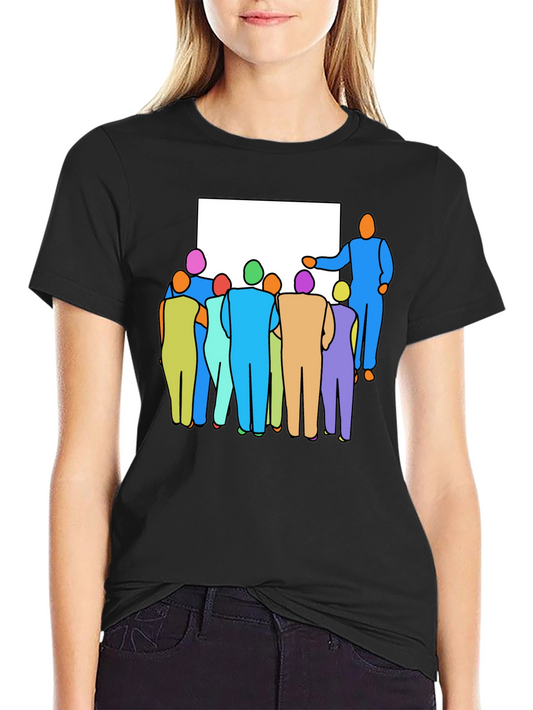 Abstract Crowd Graphic Print Tee