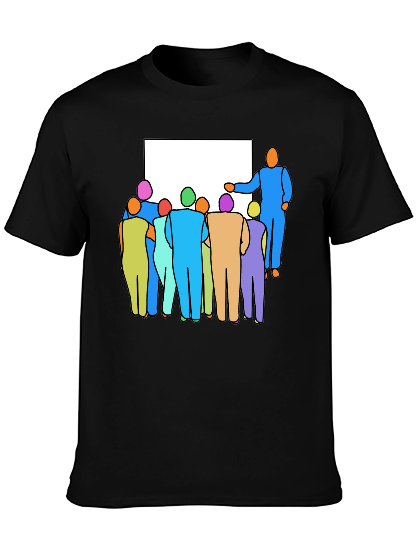 Abstract Crowd Graphic Print Tee