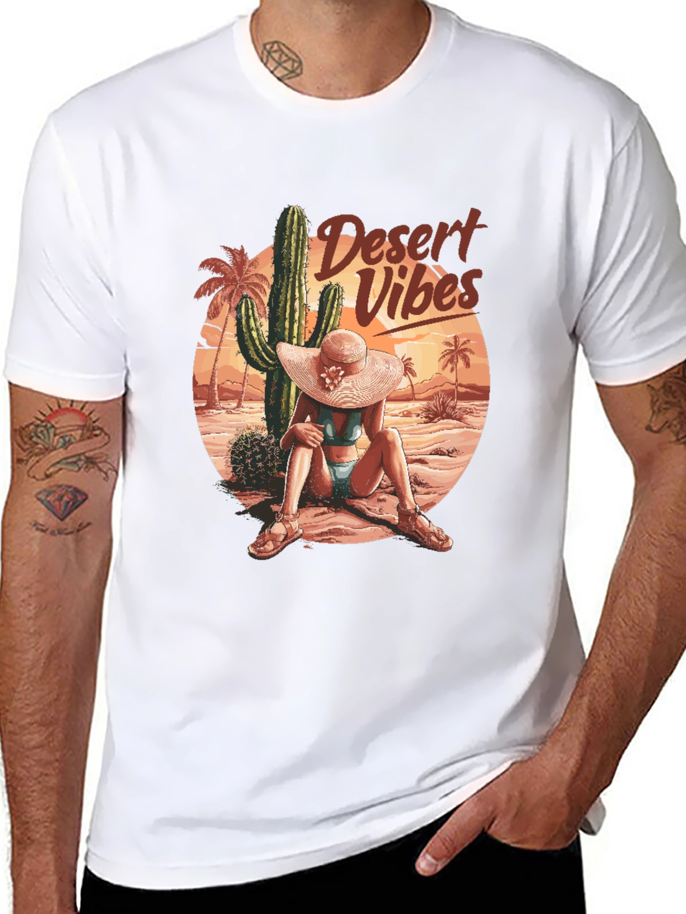 Desert Vibes Graphic Tee - Mens Black T-Shirt