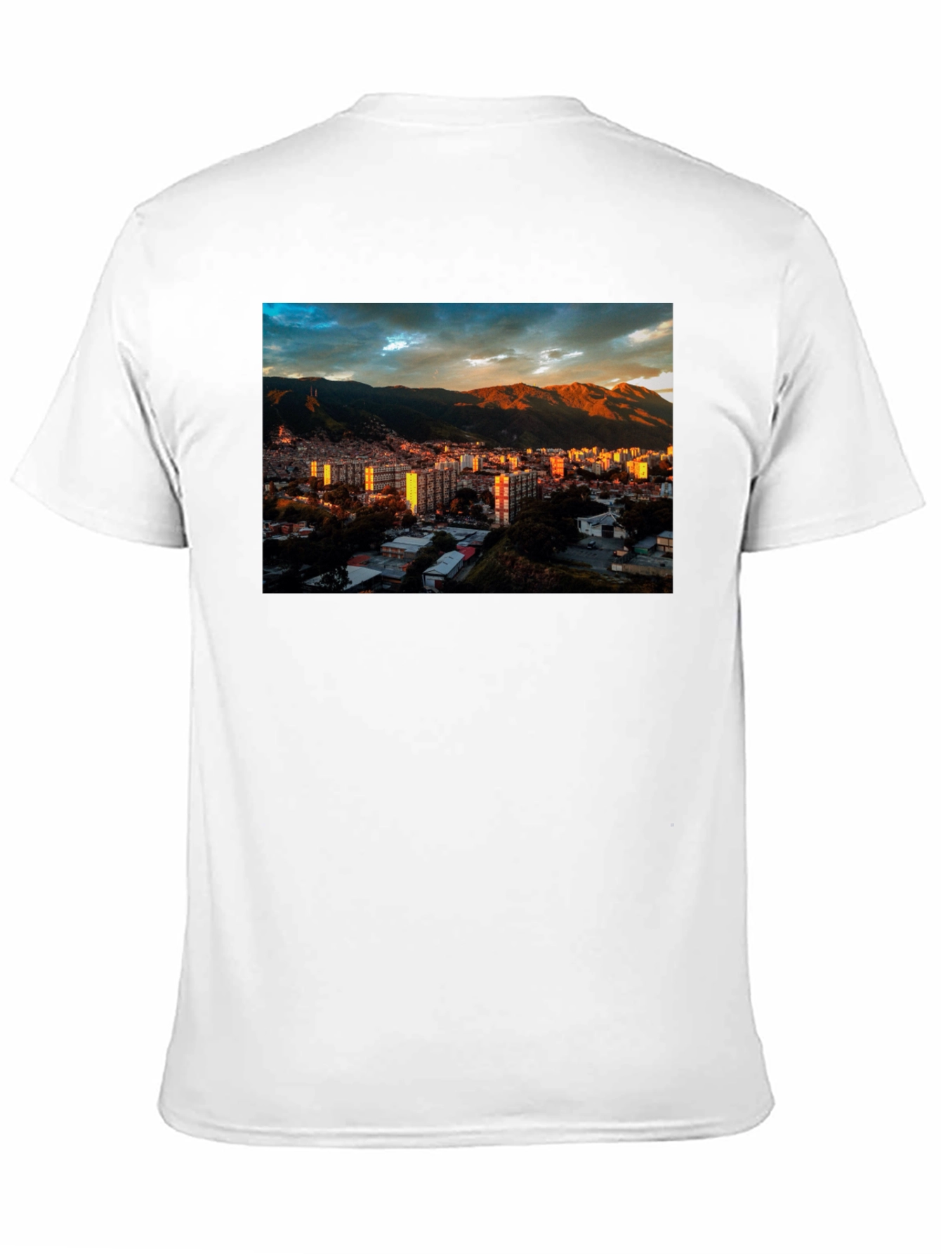 Cityscape Print Black T-Shirt