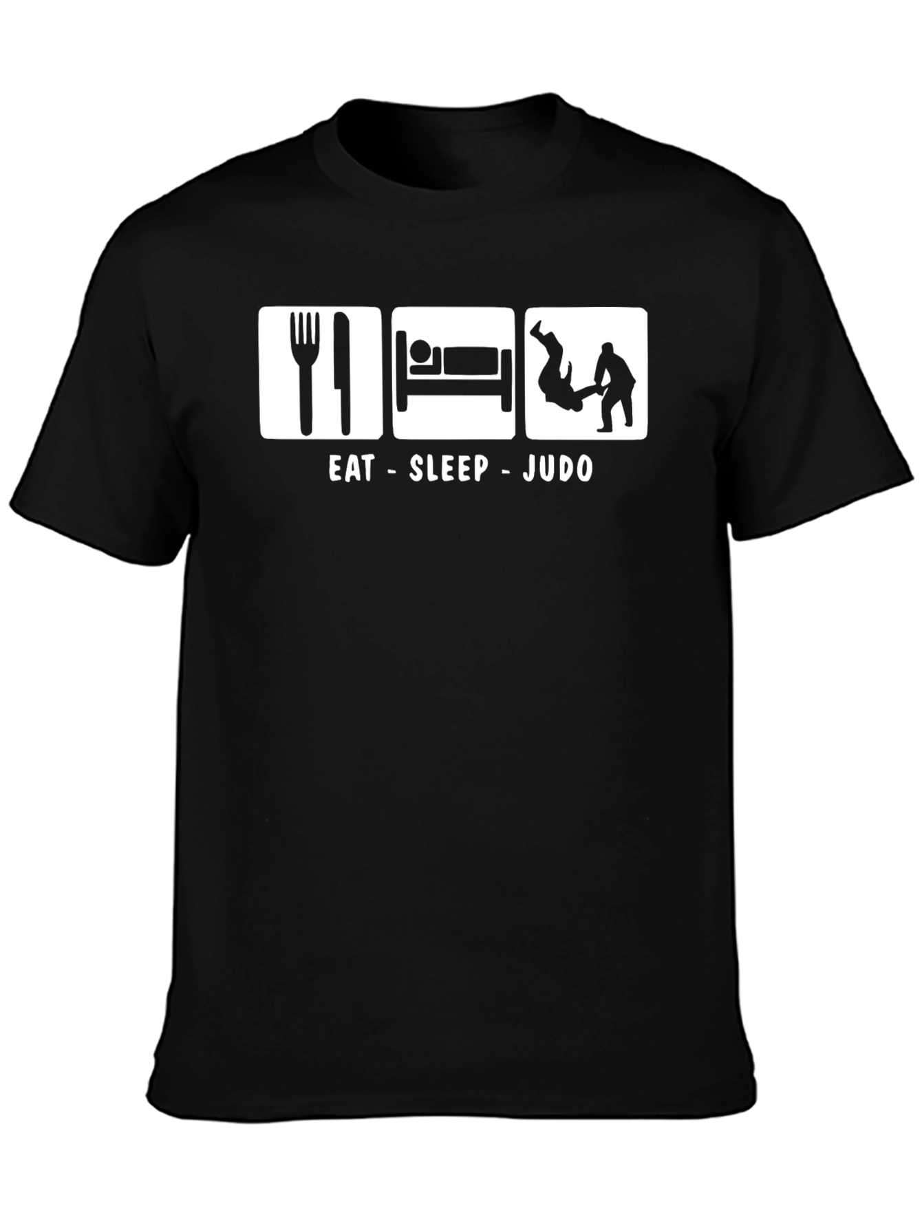 Eat Sleep Judo Black Graphic T-Shirt