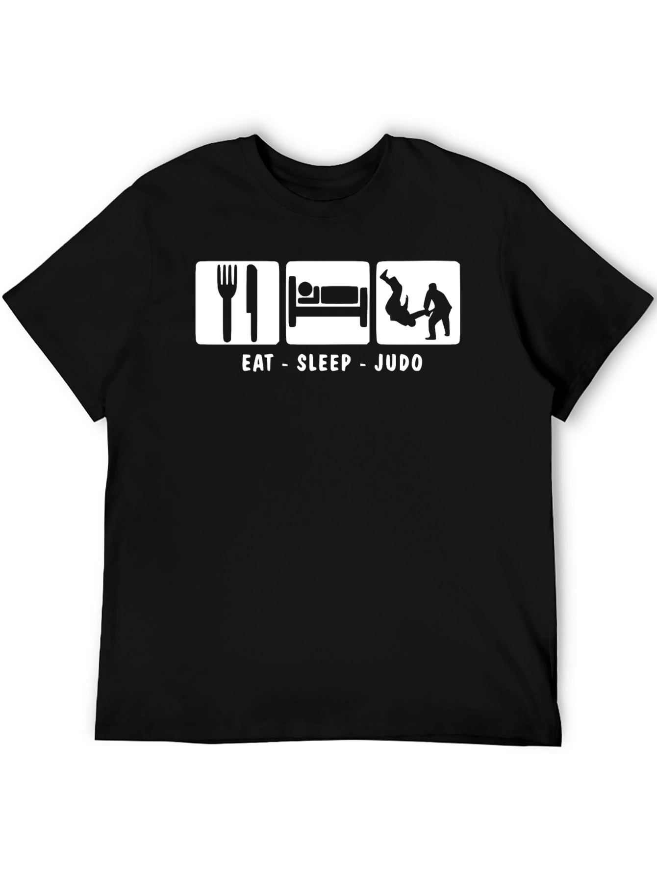 Eat Sleep Judo Black Graphic T-Shirt