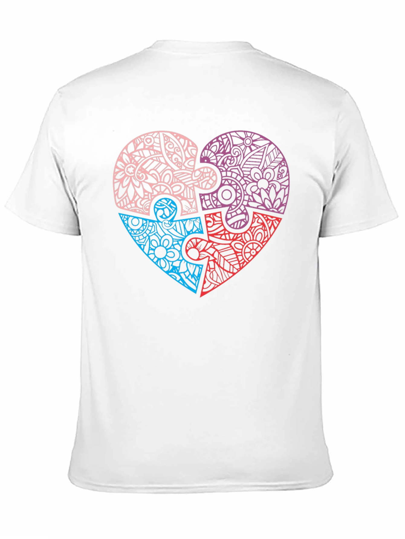 Heart Puzzle Piece Graphic Tee - Black