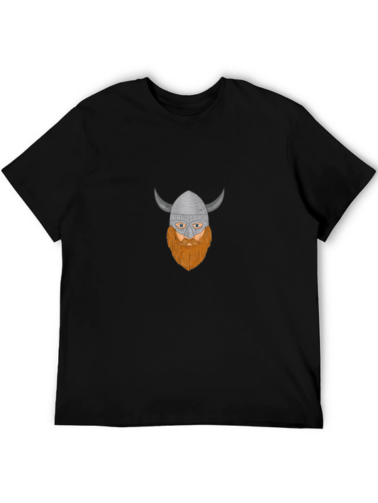 Viking Graphic Tee - Black Cotton T-Shirt