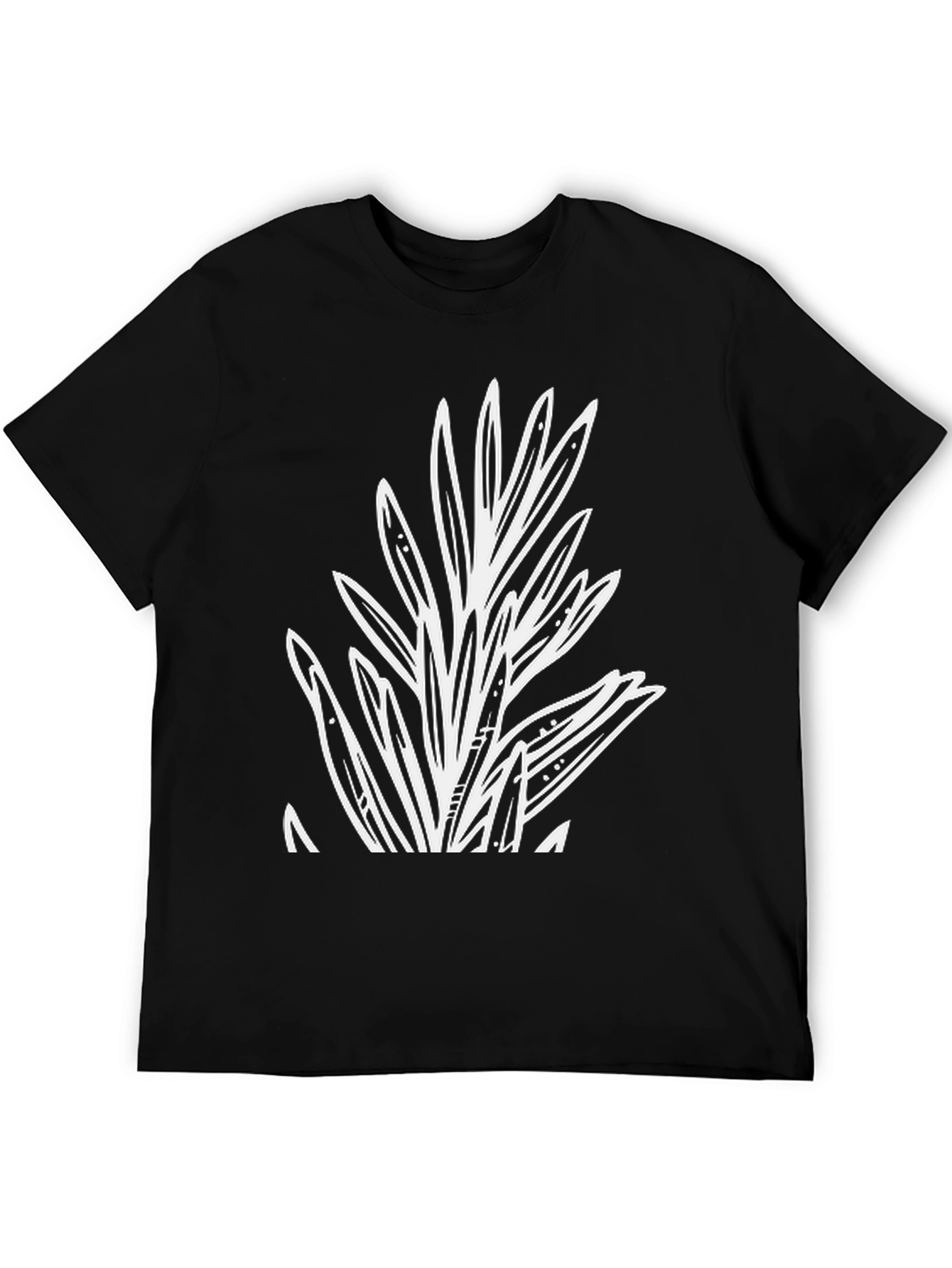 Botanical Print Black T-Shirt - Casual Style