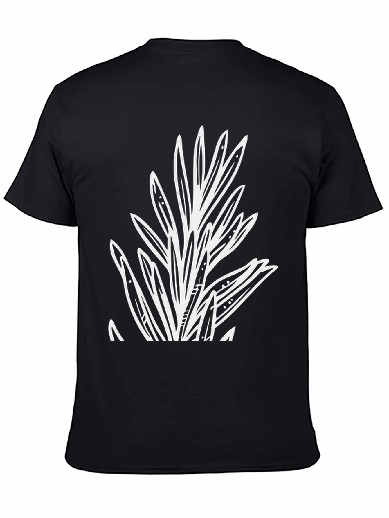Botanical Print Black T-Shirt - Casual Style