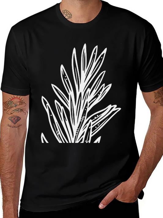 Botanical Print Black T-Shirt - Casual Style