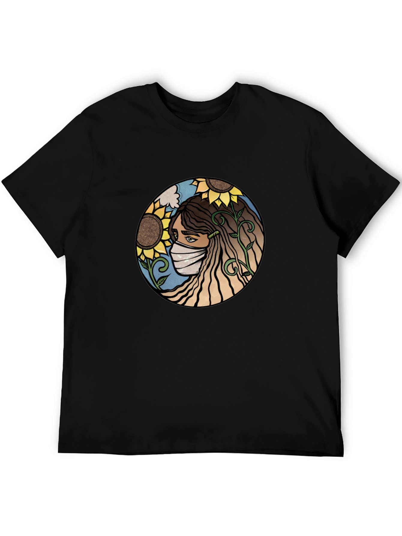 Nature Art T-Shirt - Sunflower Mask Design