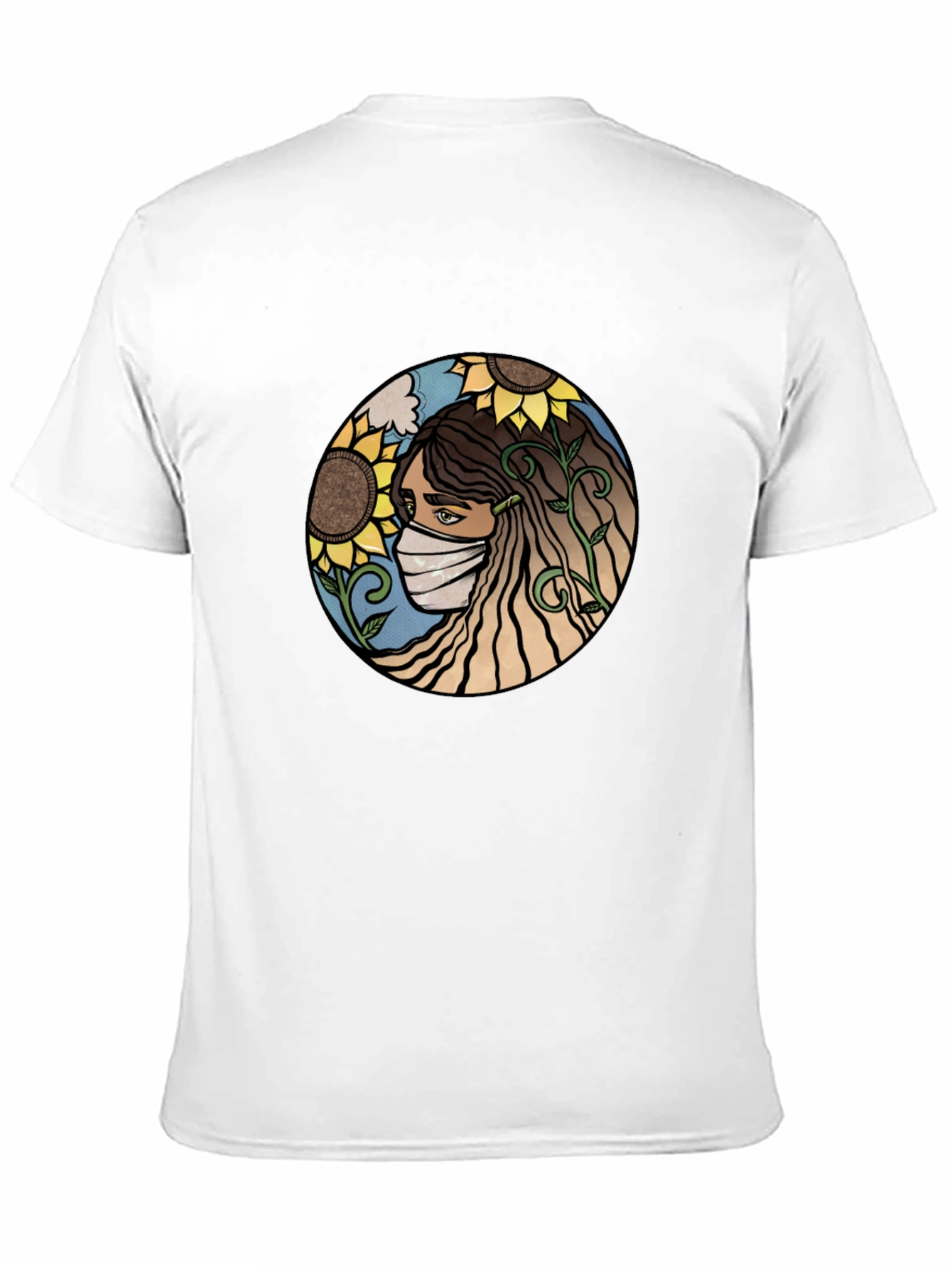Nature Art T-Shirt - Sunflower Mask Design