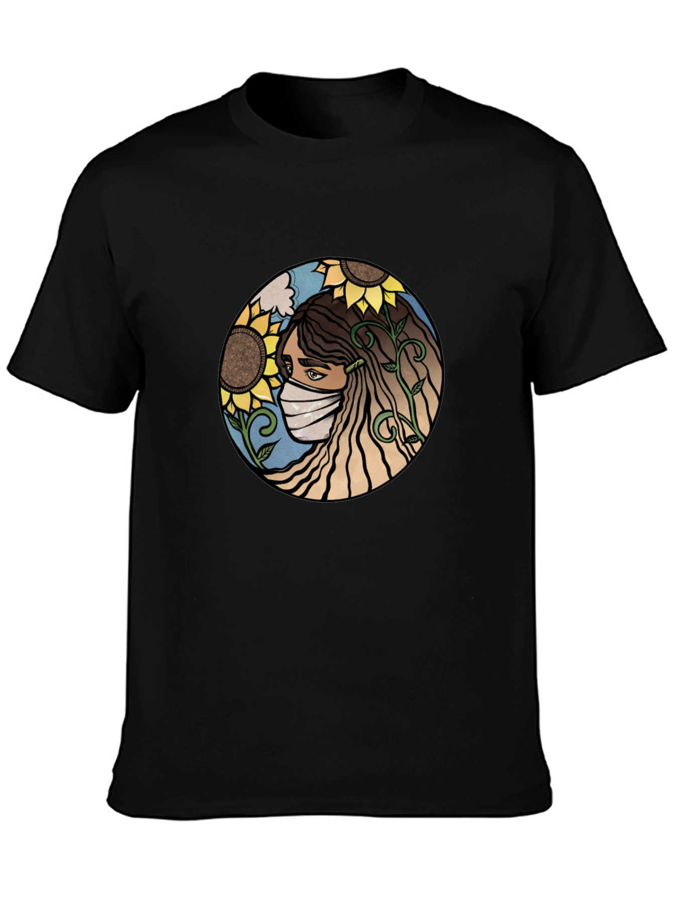 Nature Art T-Shirt - Sunflower Mask Design