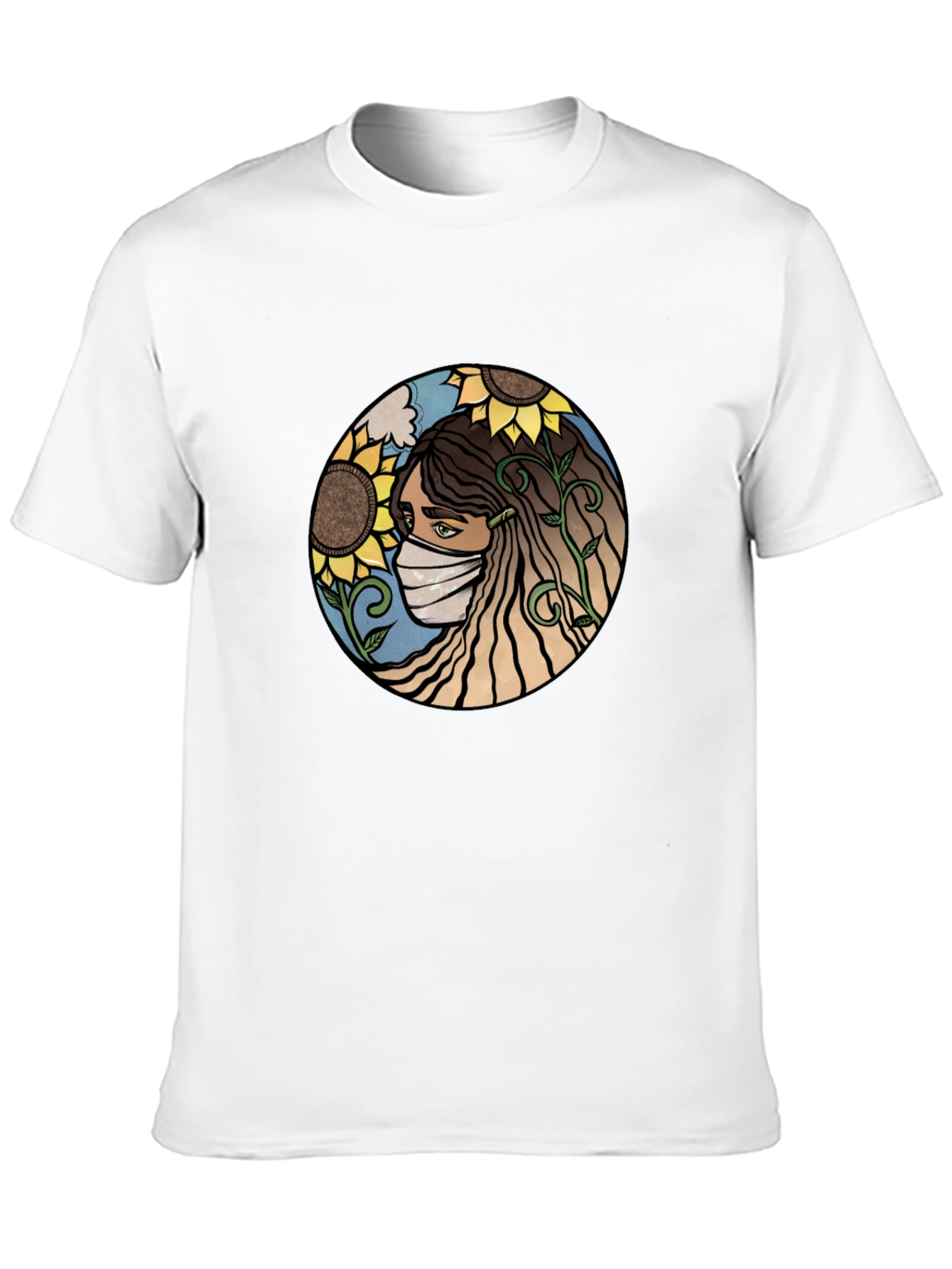 Nature Art T-Shirt - Sunflower Mask Design
