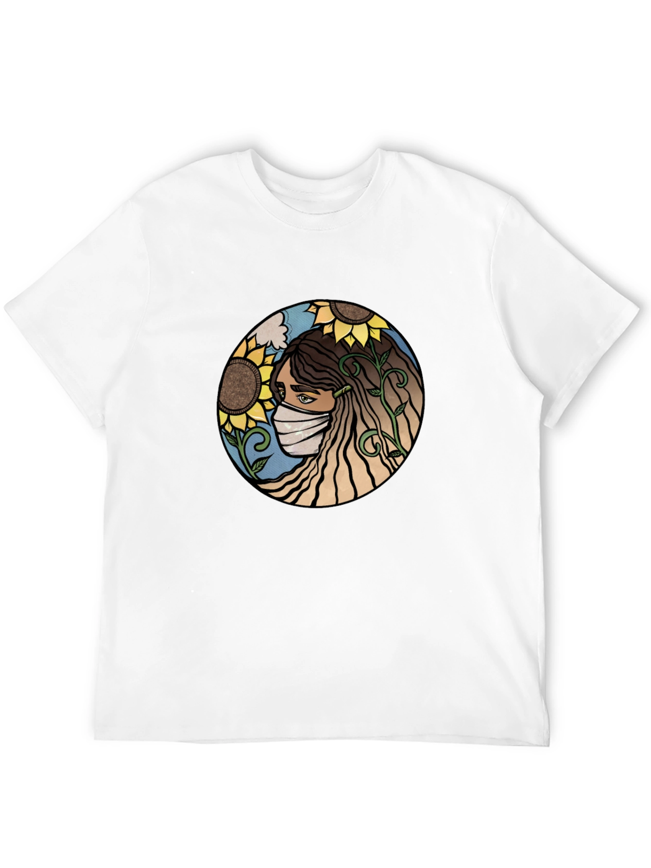 Nature Art T-Shirt - Sunflower Mask Design