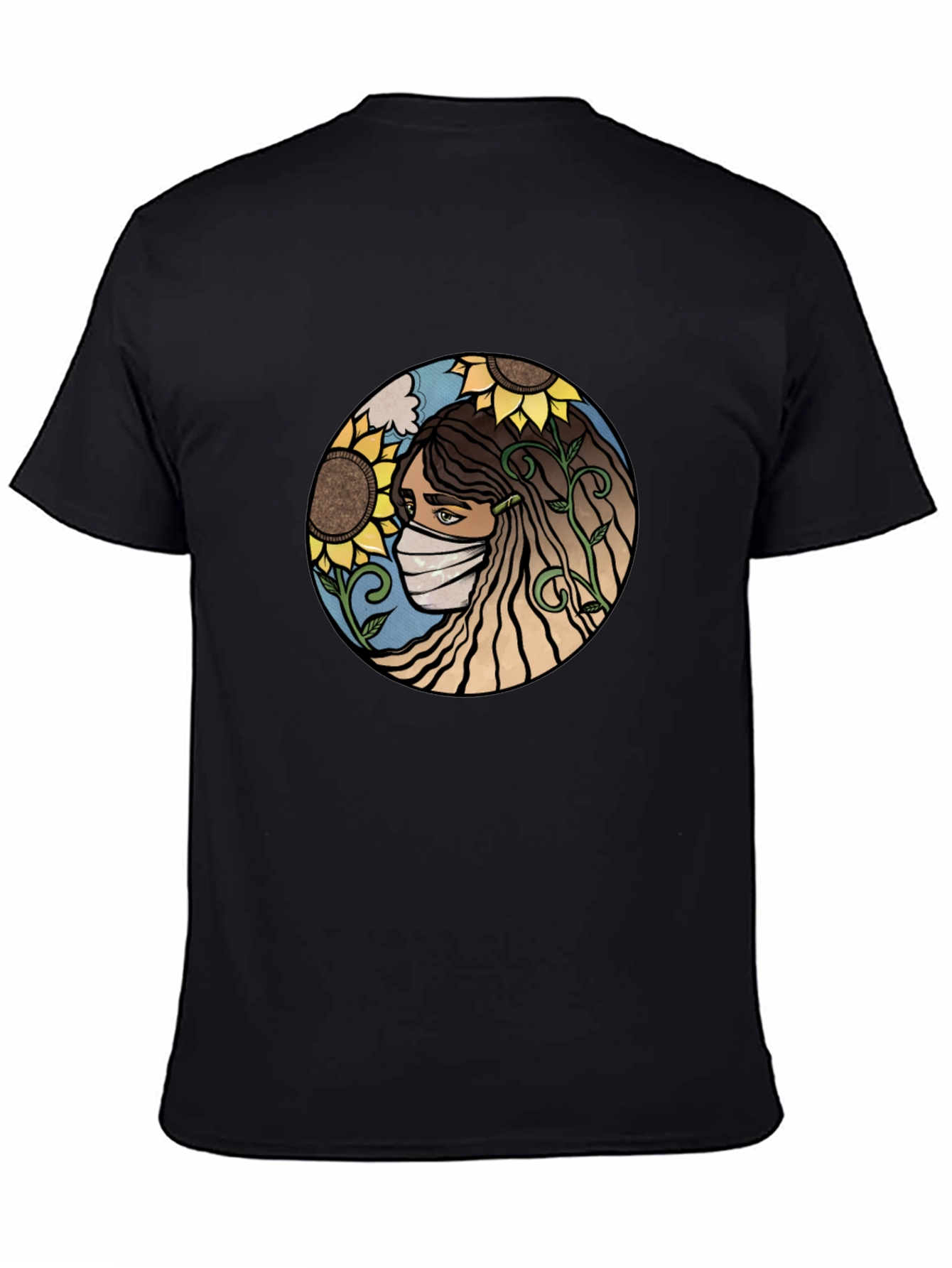 Nature Art T-Shirt - Sunflower Mask Design