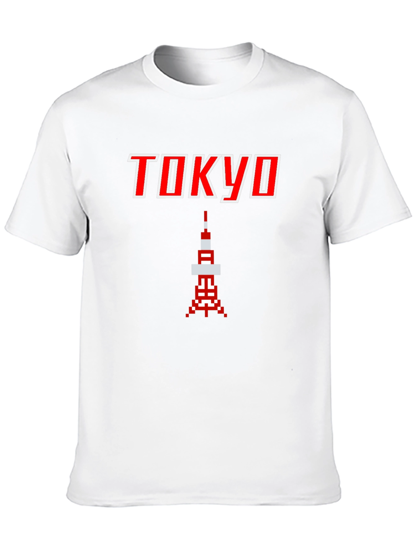 Tokyo Tower Pixel Art Black T-Shirt