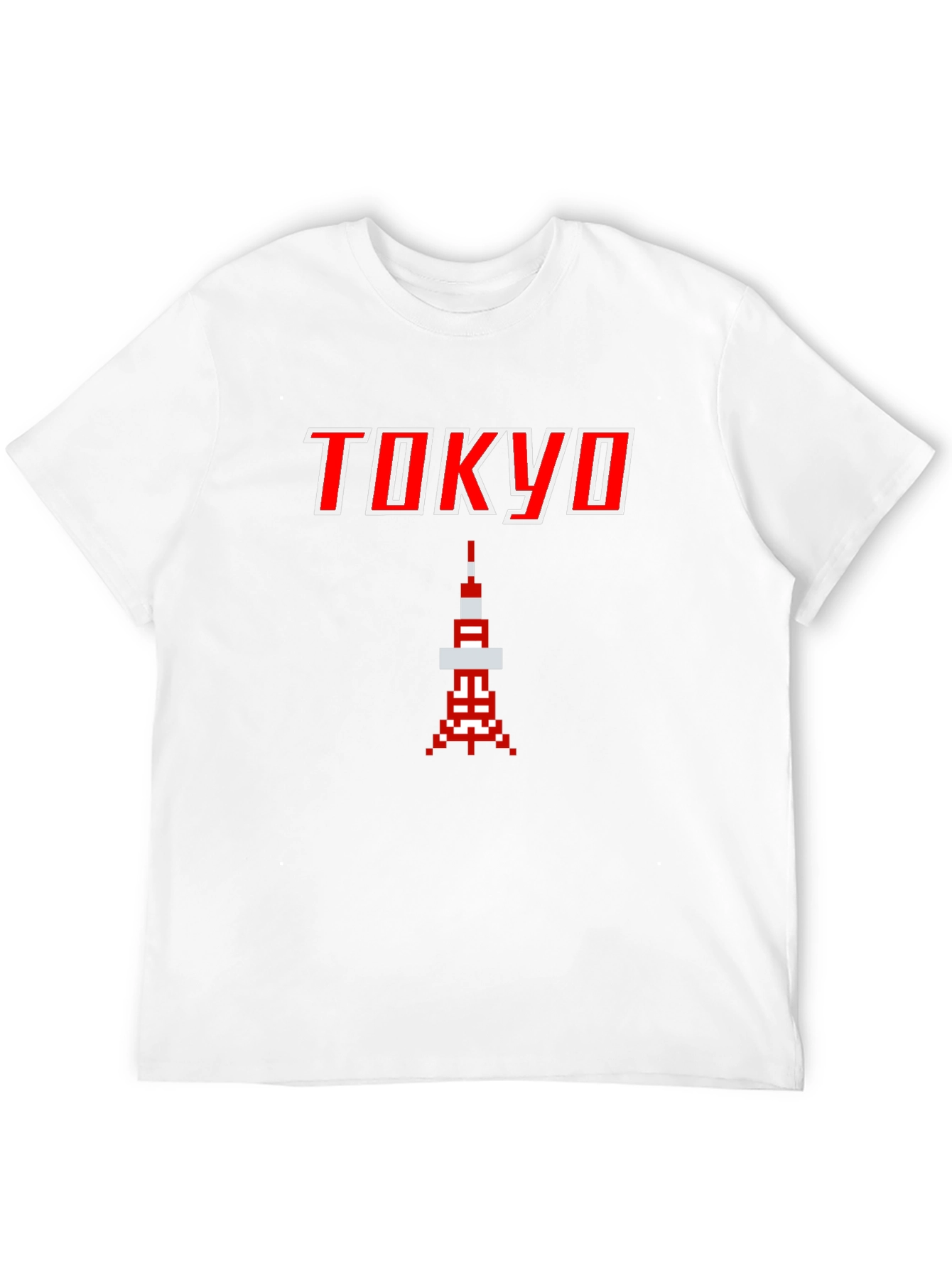 Tokyo Tower Pixel Art Black T-Shirt