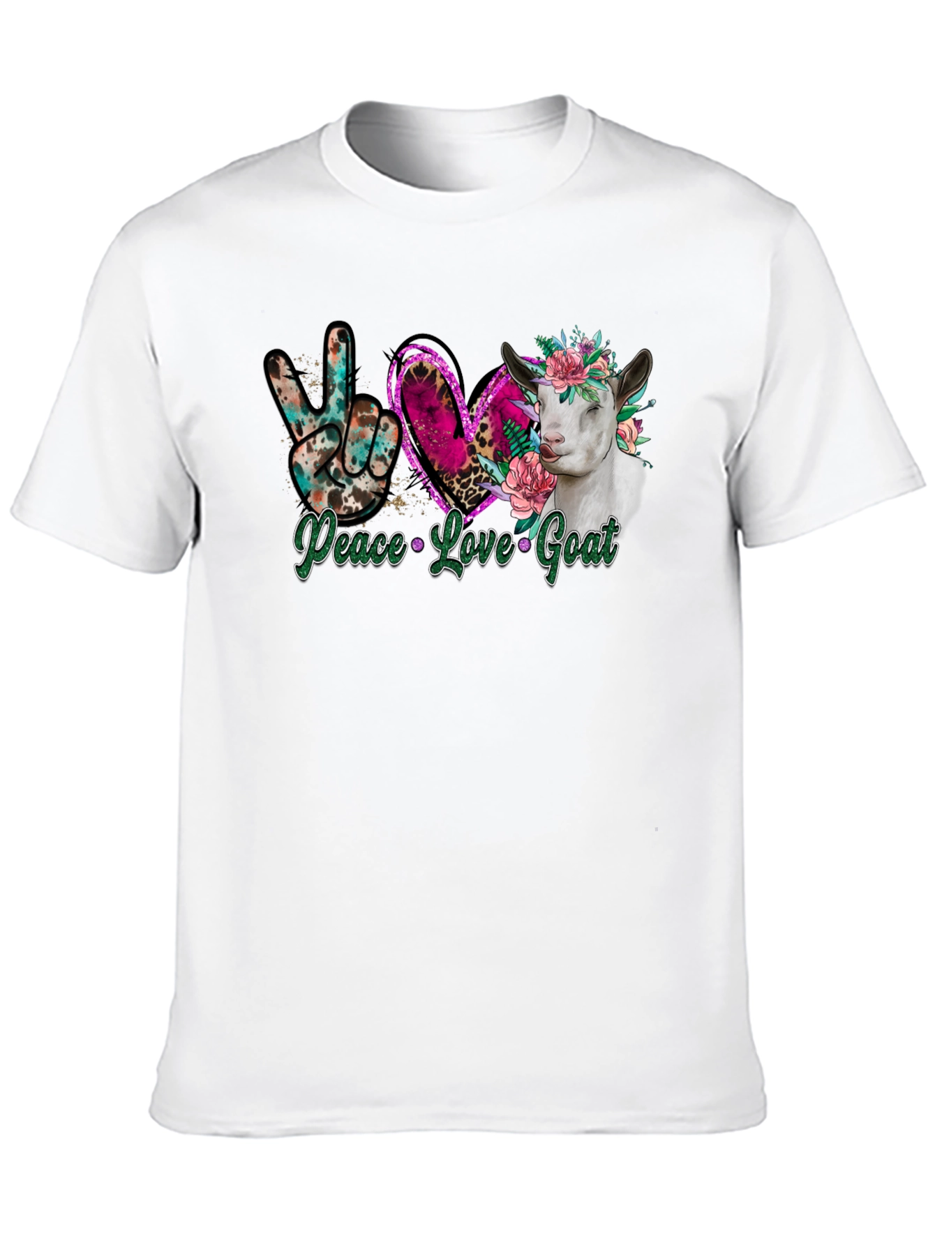Peace Love Goat Graphic T-Shirt