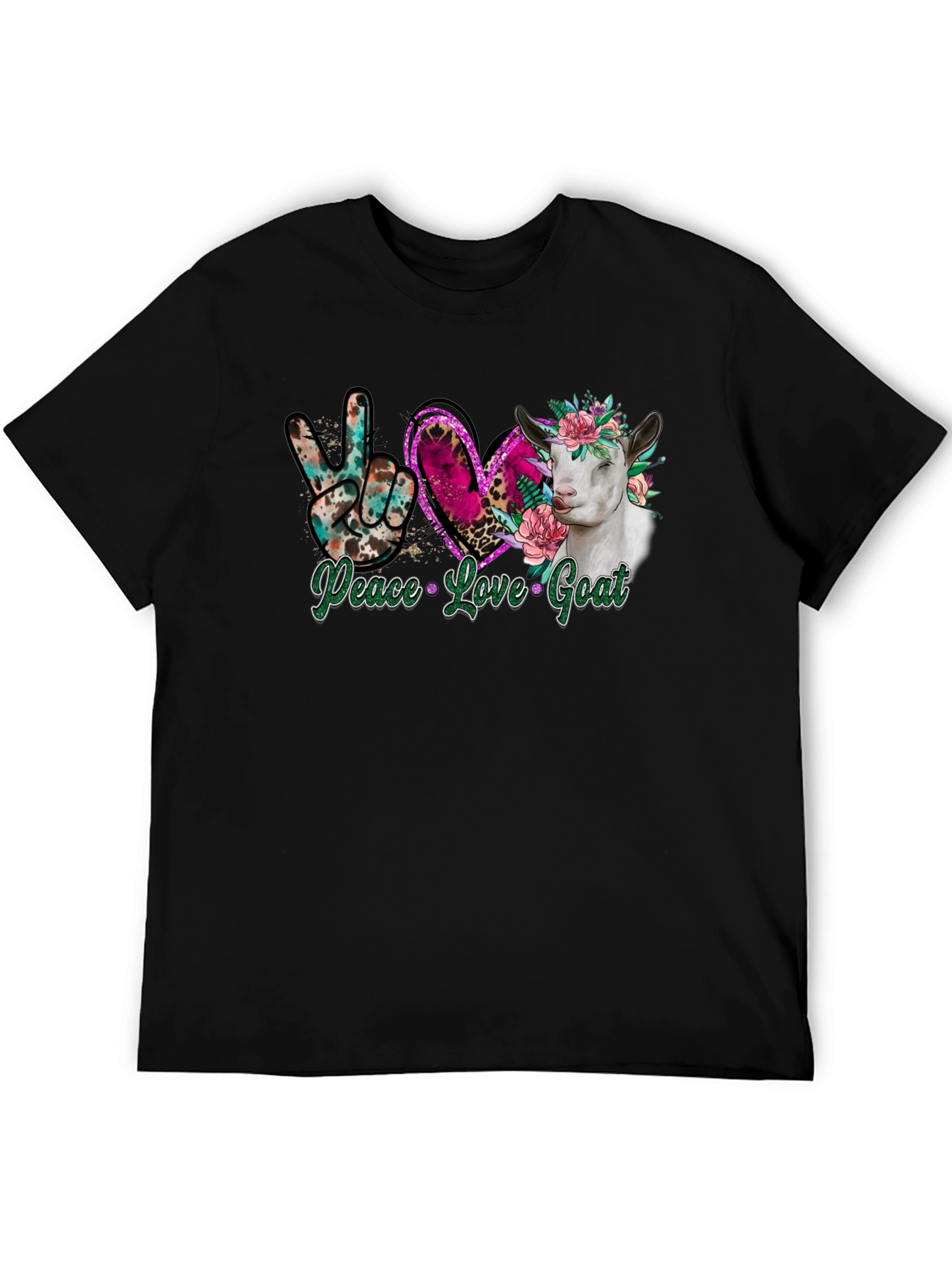 Peace Love Goat Graphic T-Shirt