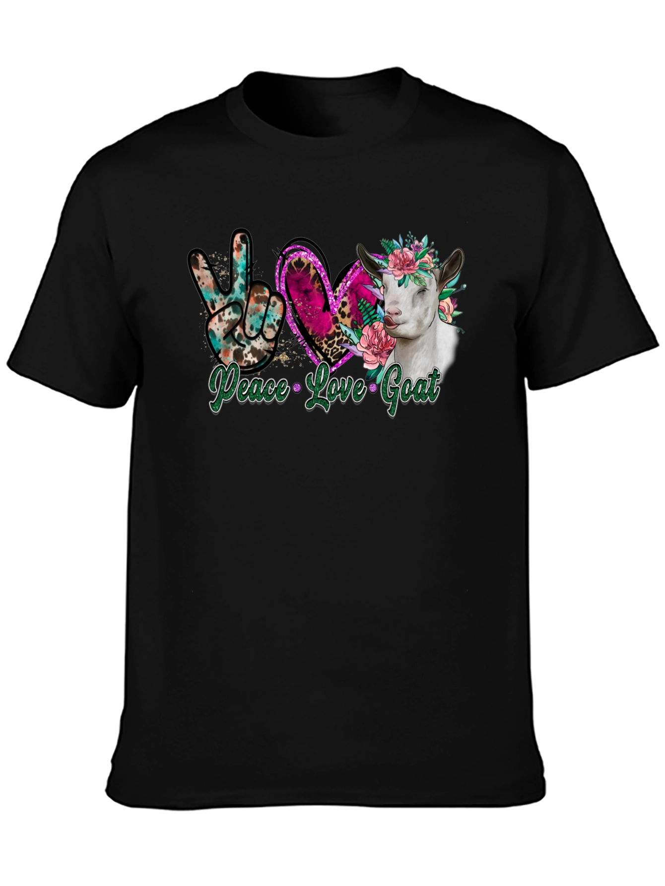 Peace Love Goat Graphic T-Shirt