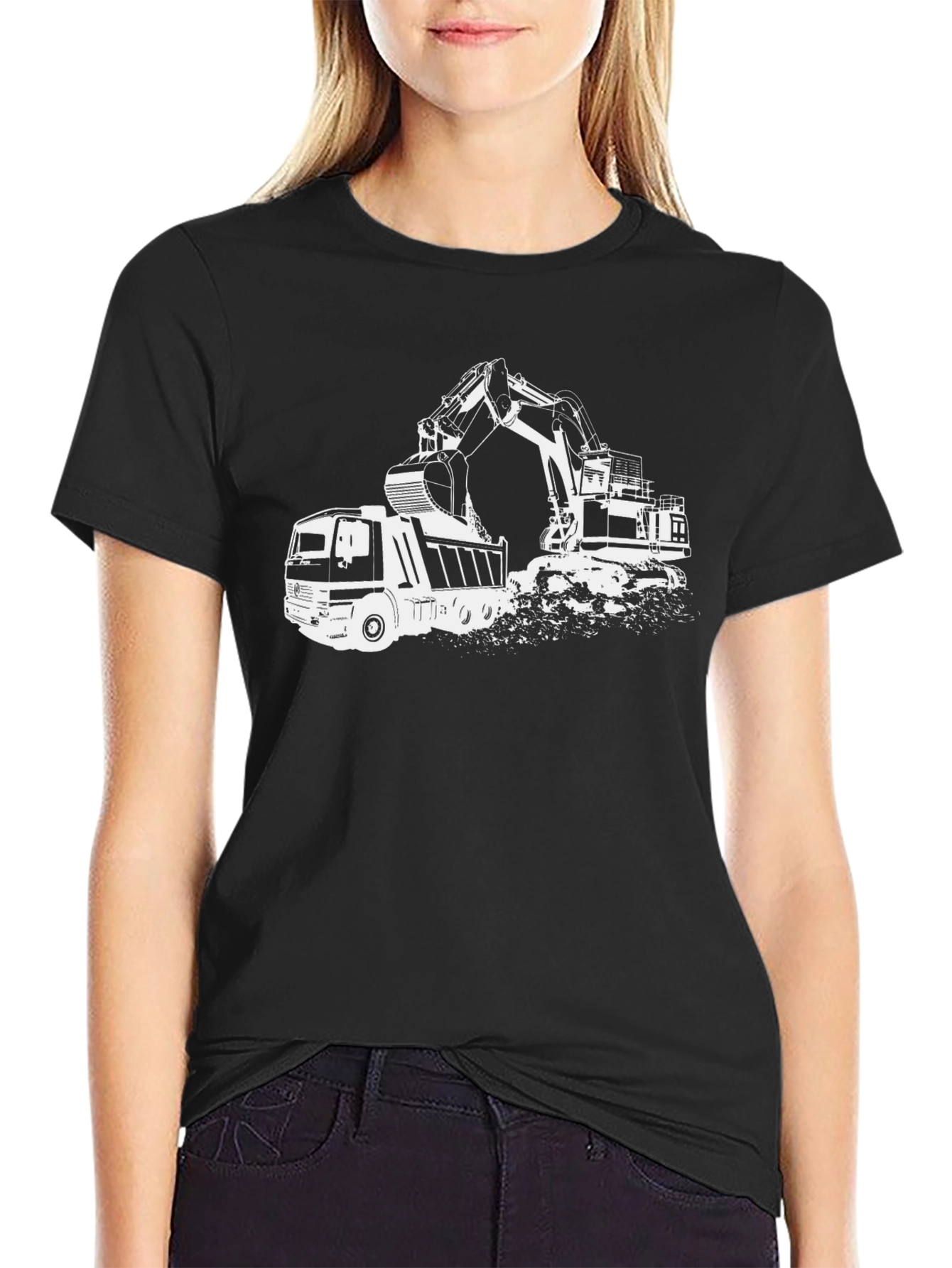 Construction Vehicle Graphic Tee - Black