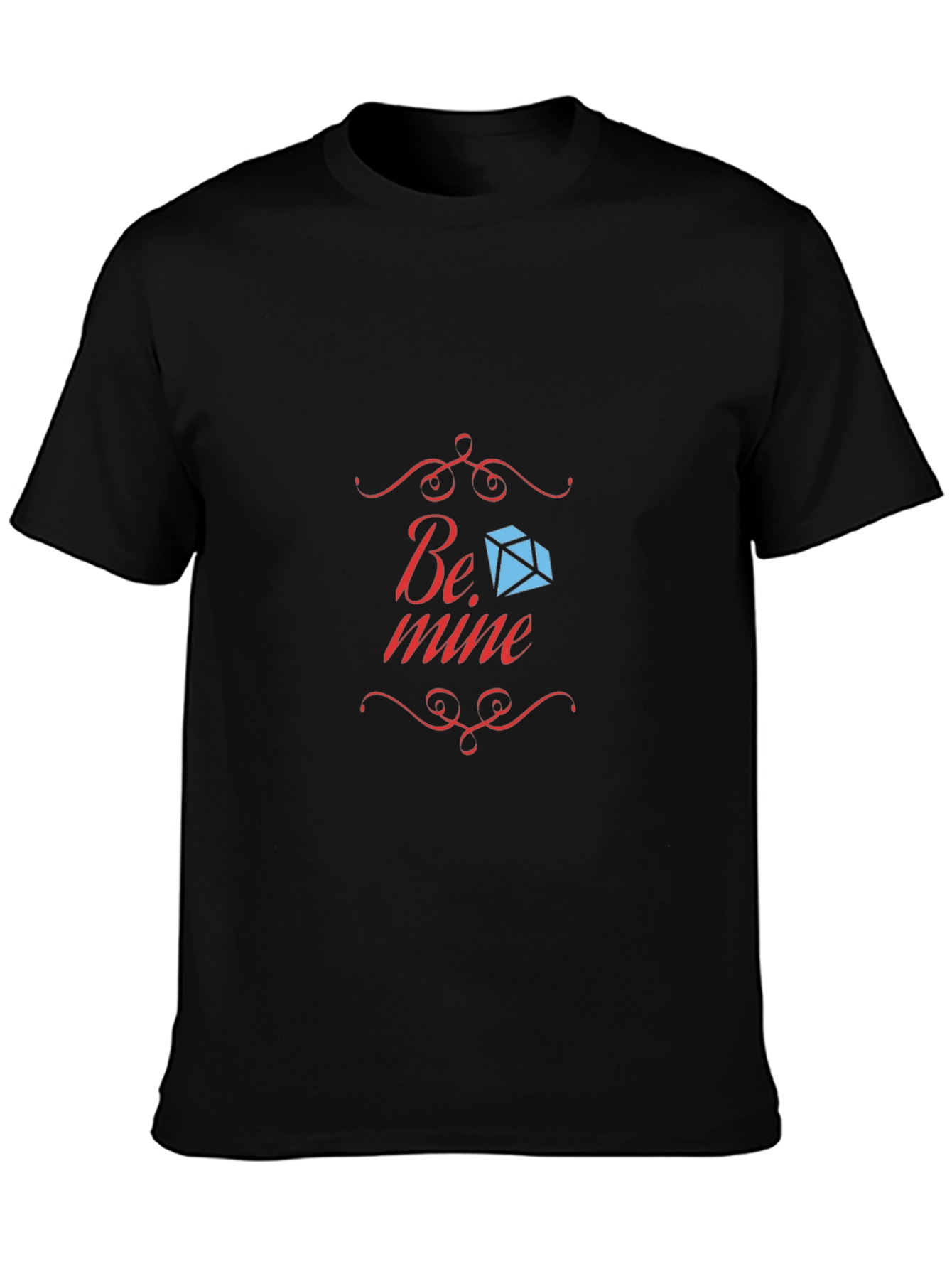 Be Mine Diamond Graphic Black T-Shirt