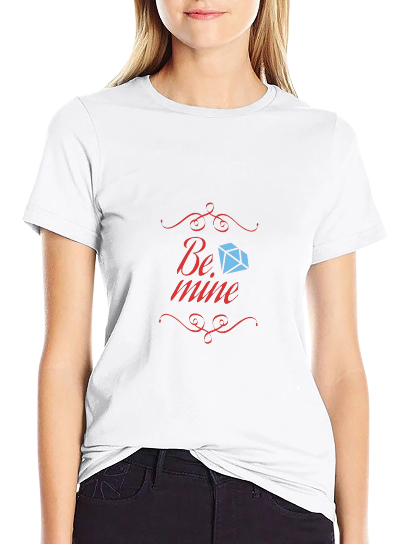 Be Mine Diamond Graphic Black T-Shirt