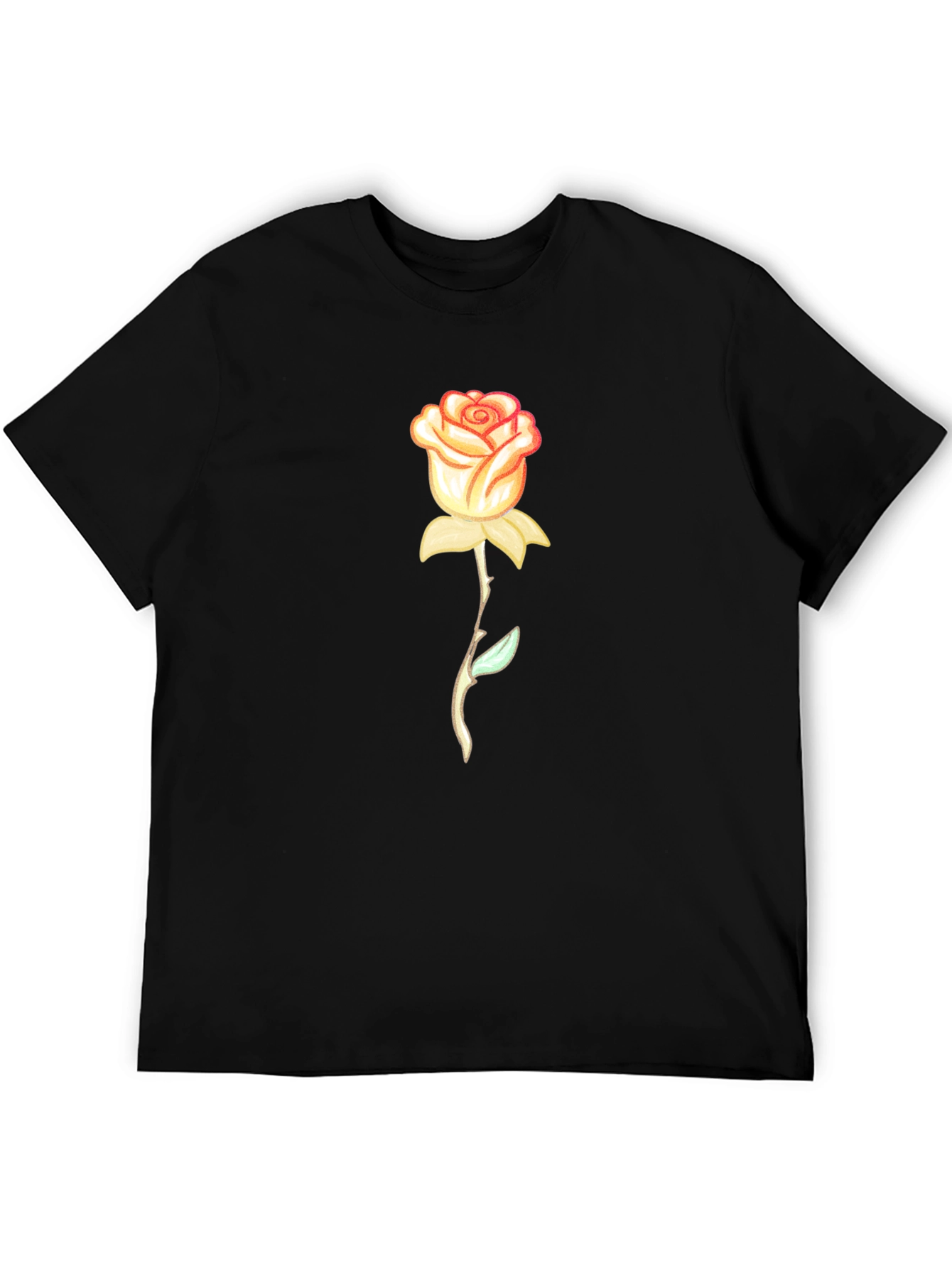 Rose Graphic T-Shirt - Stylish Black Tee