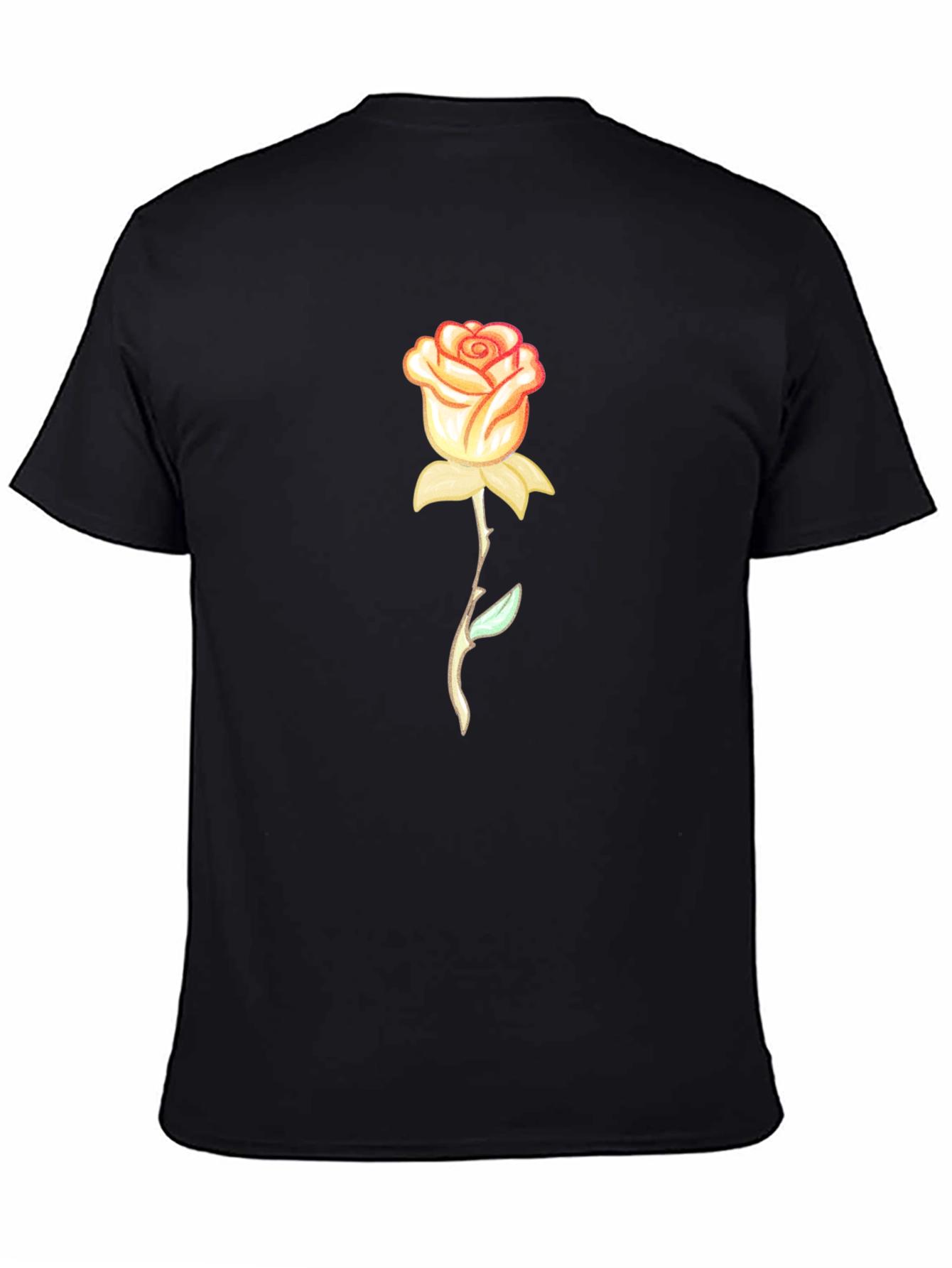 Rose Graphic T-Shirt - Stylish Black Tee