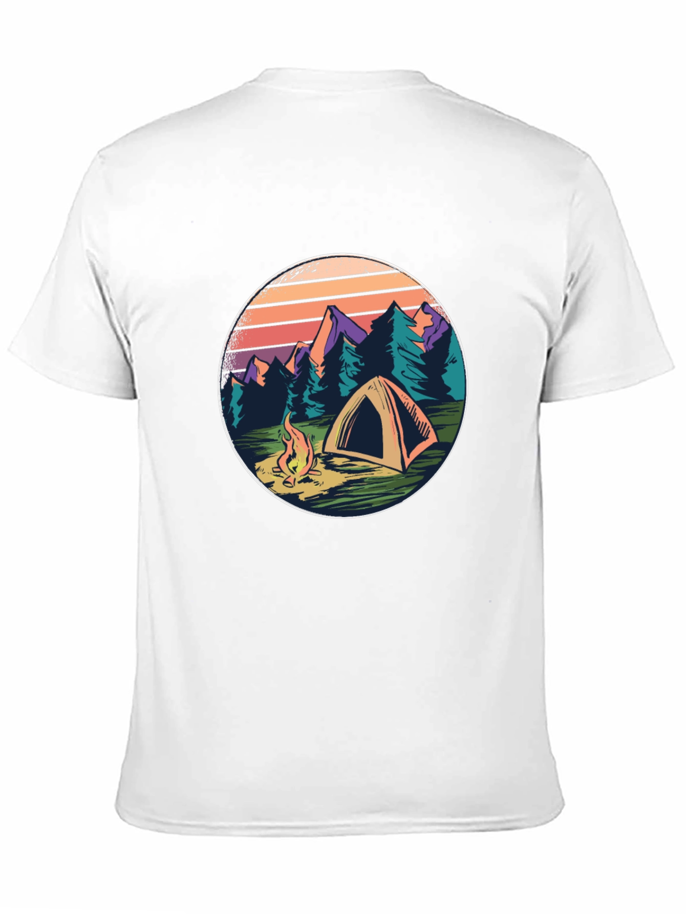 Camping Adventure T-Shirt - Mountain Scene Graphic Tee
