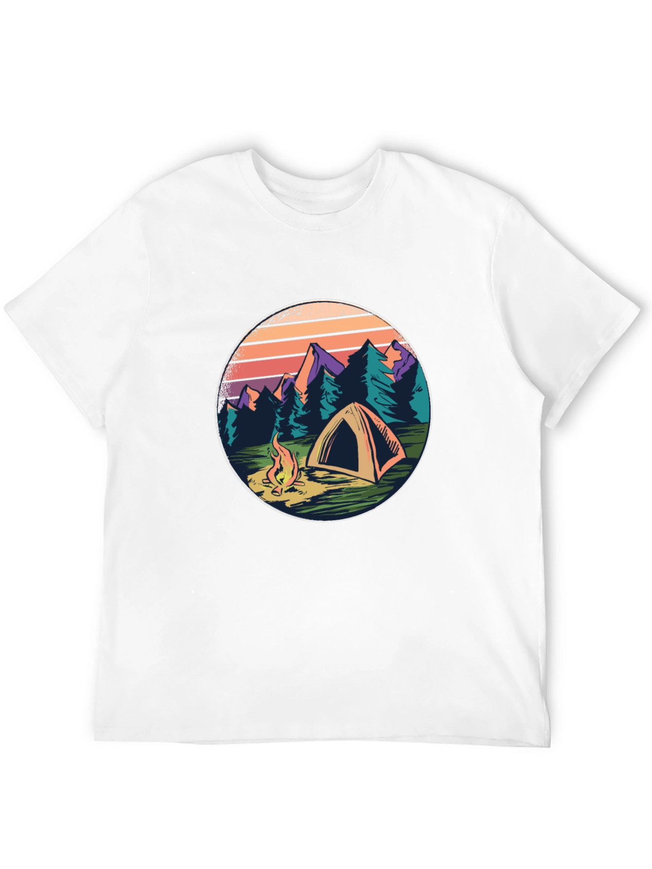 Camping Adventure T-Shirt - Mountain Scene Graphic Tee