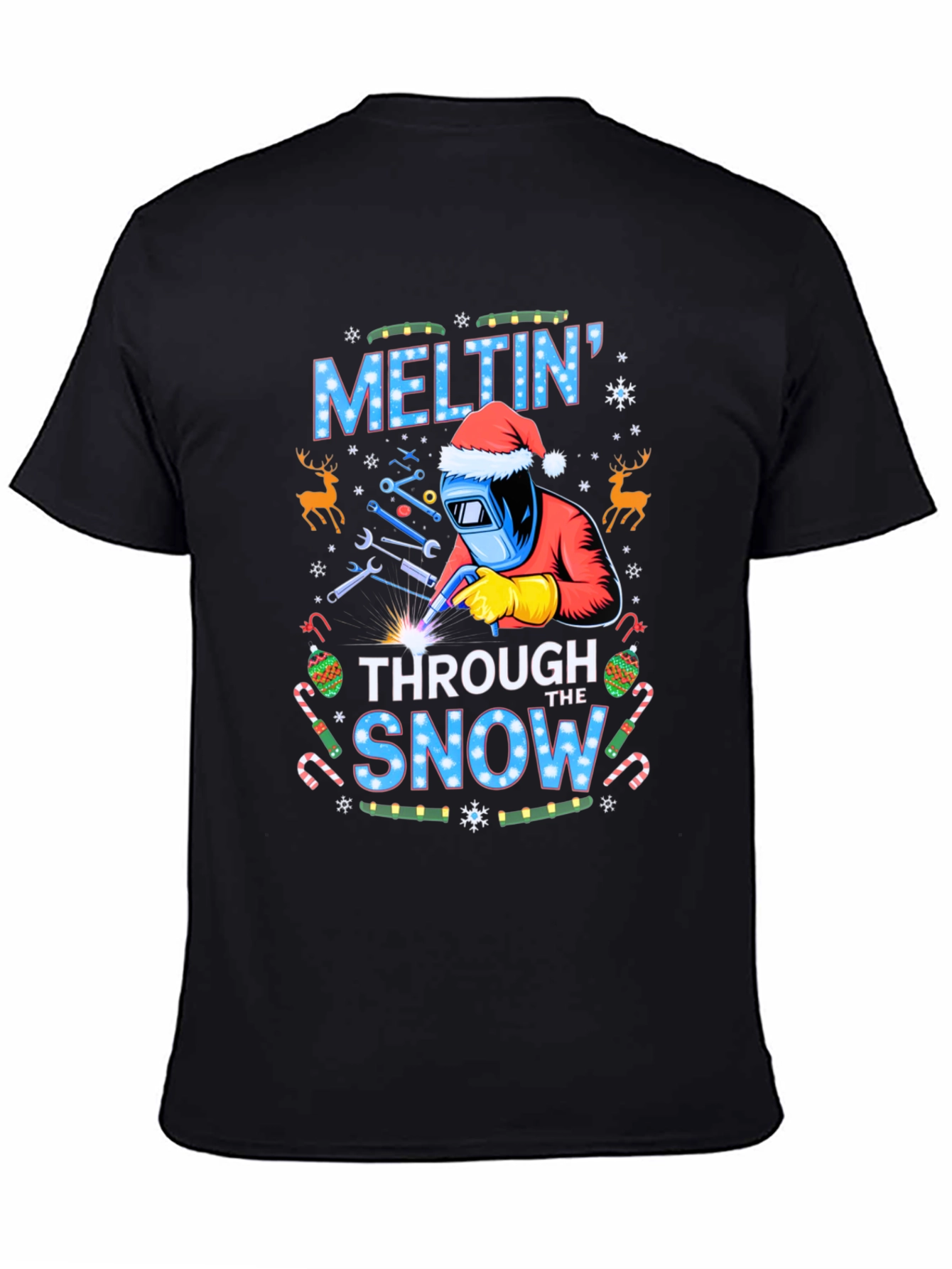 Melting Through the Snow Christmas Welder T-Shirt