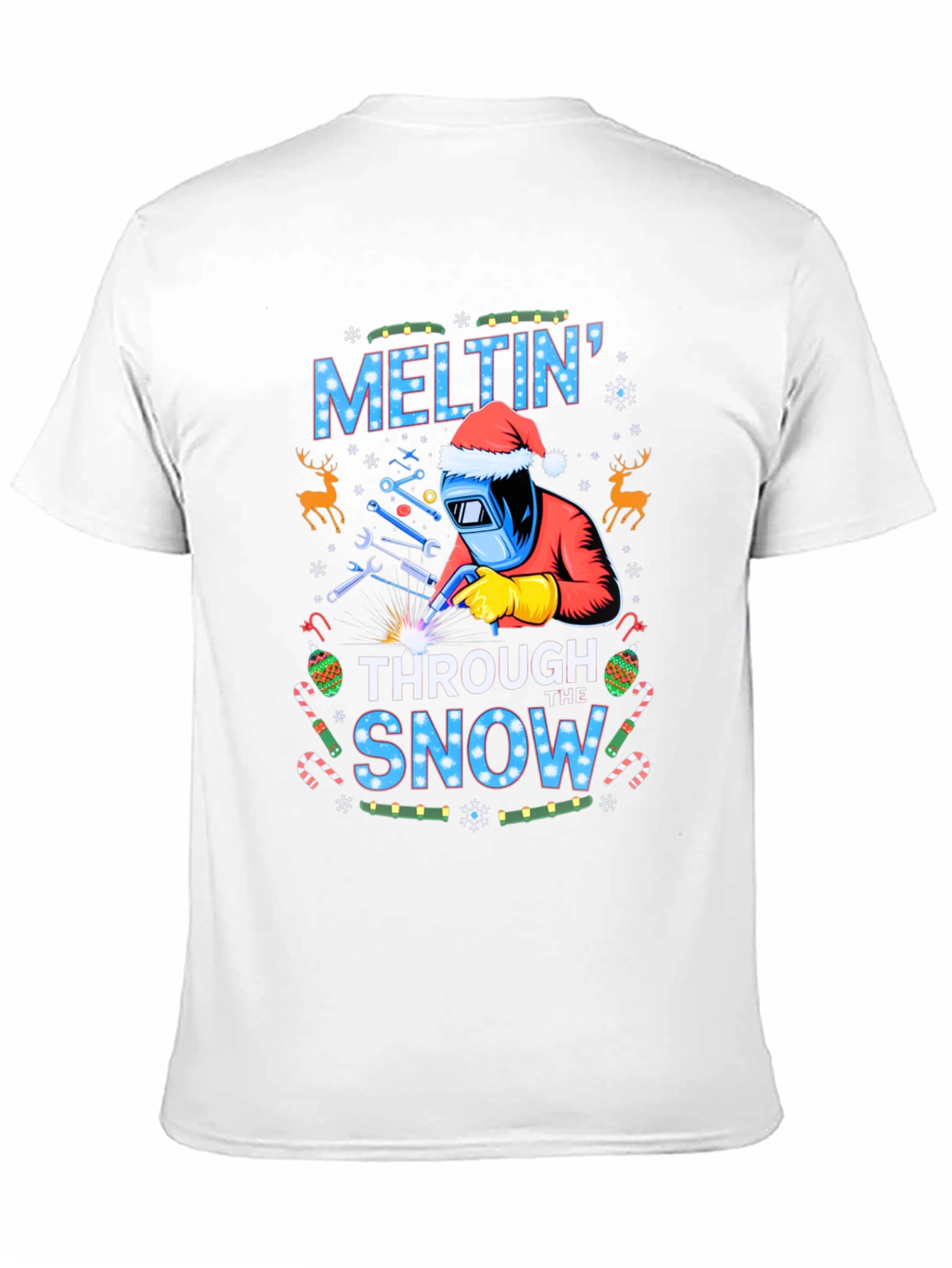 Melting Through the Snow Christmas Welder T-Shirt