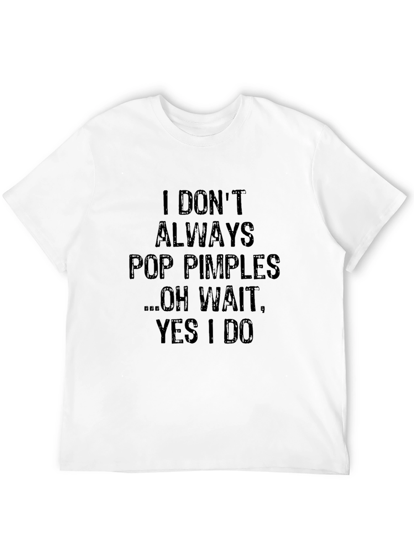 Funny Pop Pimples Graphic Mens Black T-Shirt