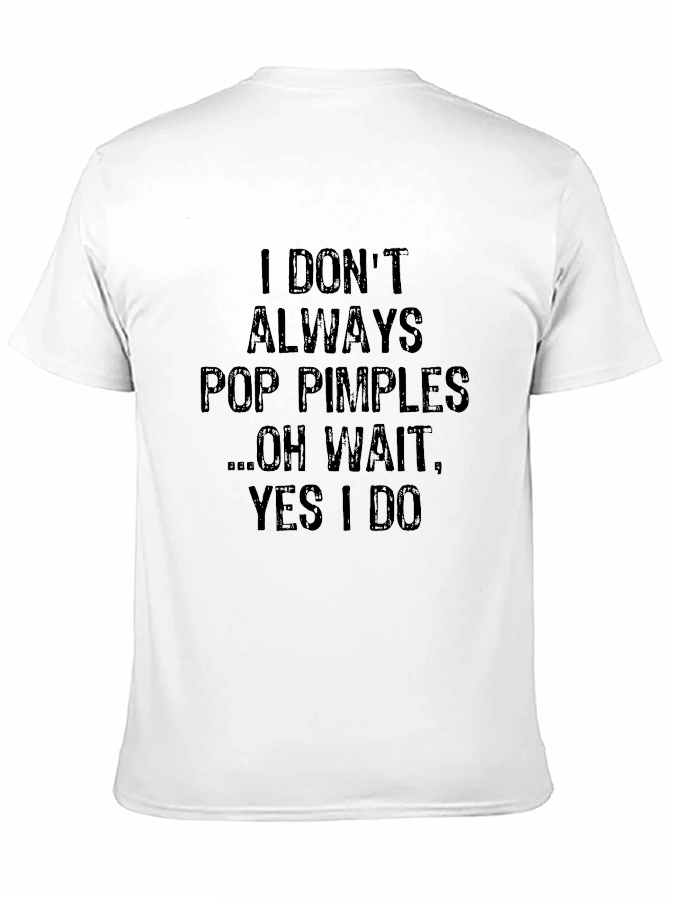 Funny Pop Pimples Graphic Mens Black T-Shirt