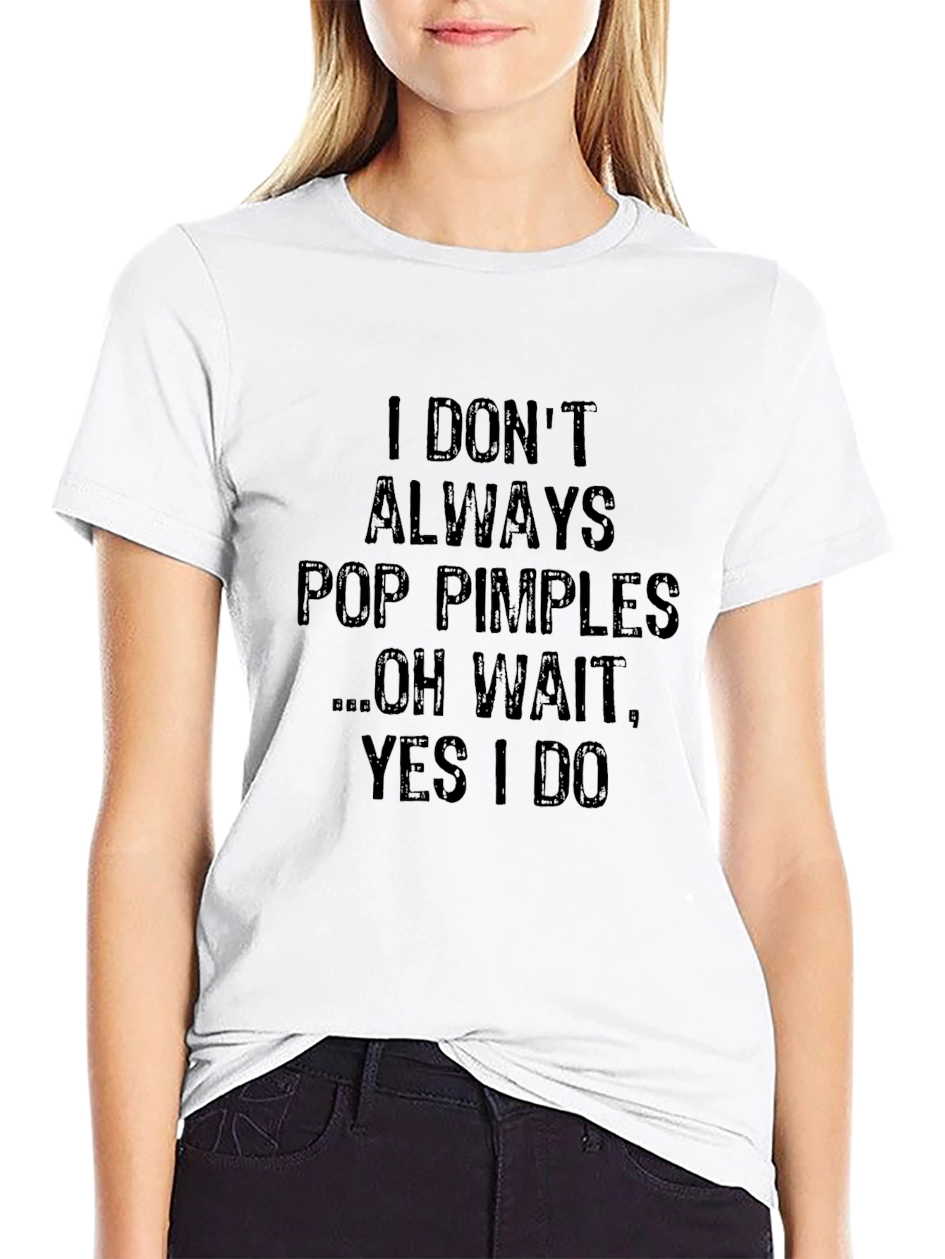 Funny Pop Pimples Graphic Mens Black T-Shirt