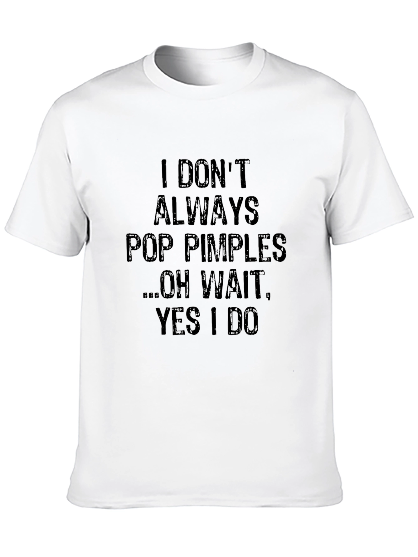 Funny Pop Pimples Graphic Mens Black T-Shirt